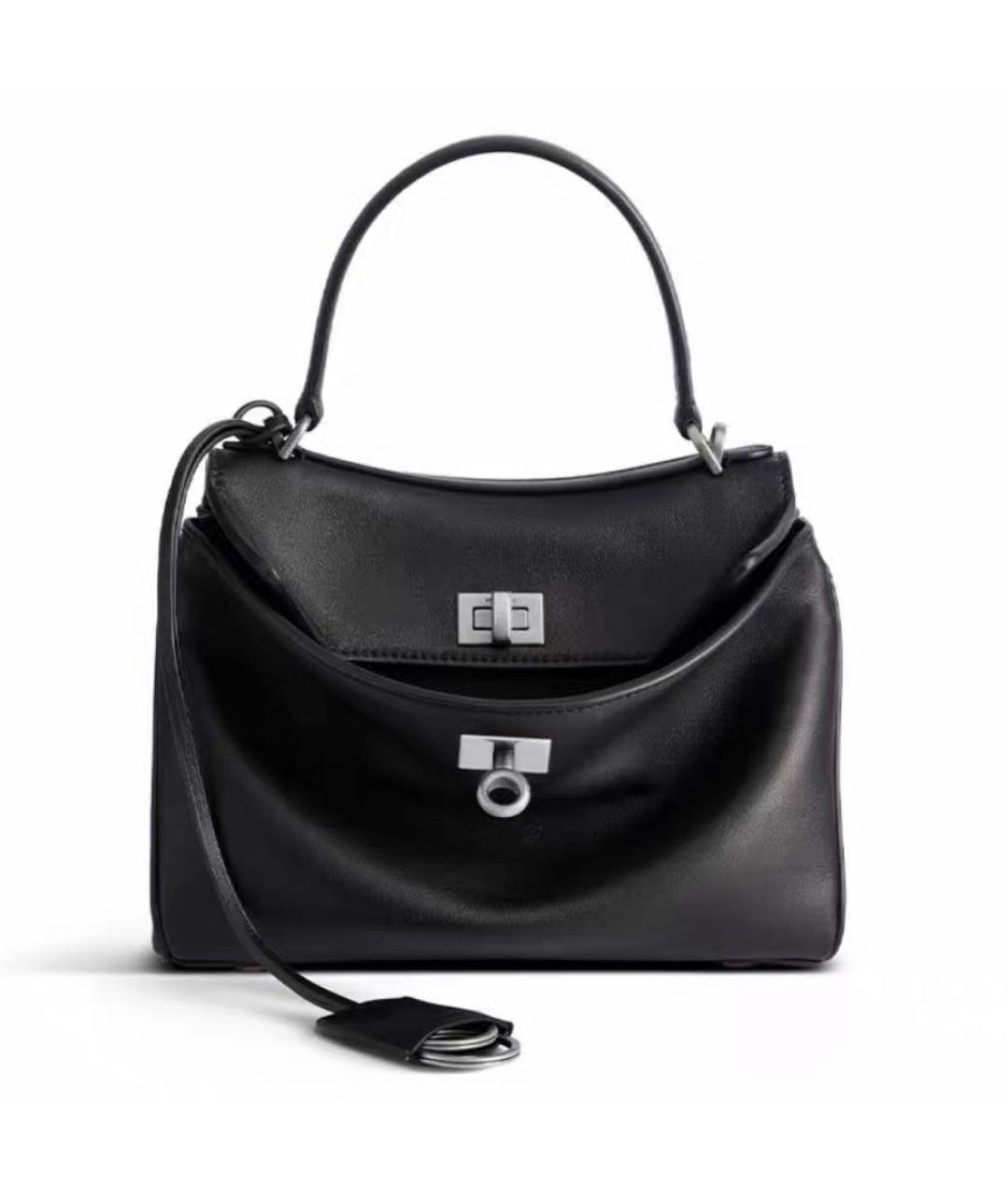 BALENCIAGA Черная кожаная сумка через плечо, фото 6