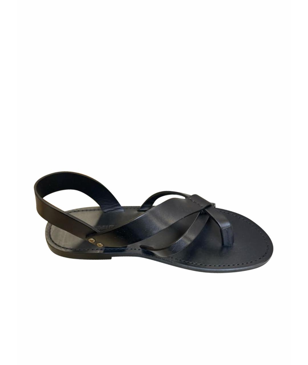 SAINT LAURENT Черные кожаные сандалии, фото 1