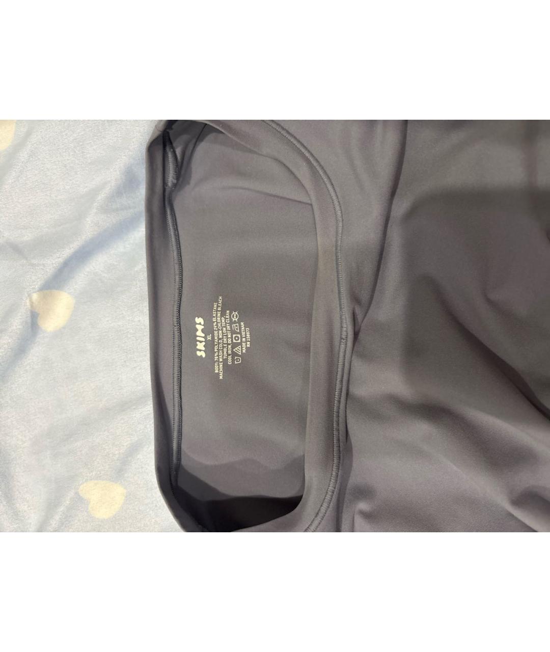 SKIMS Голубое хлопко-эластановое повседневное платье, фото 3