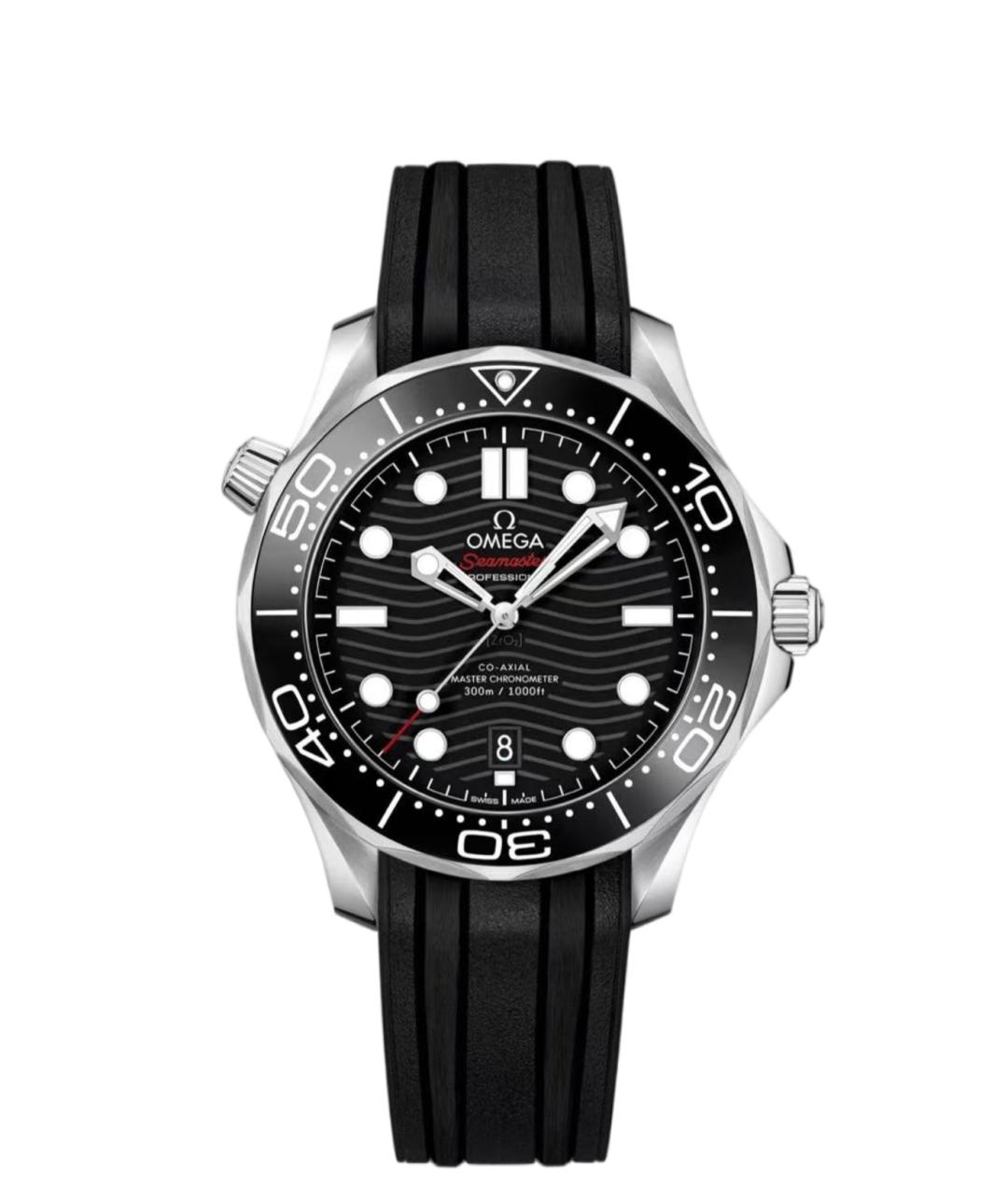 OMEGA Черные часы, фото 1