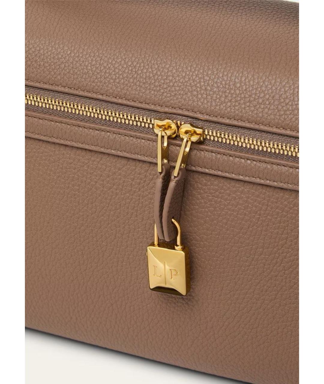 LORO PIANA Коричневая кожаная сумка через плечо, фото 3
