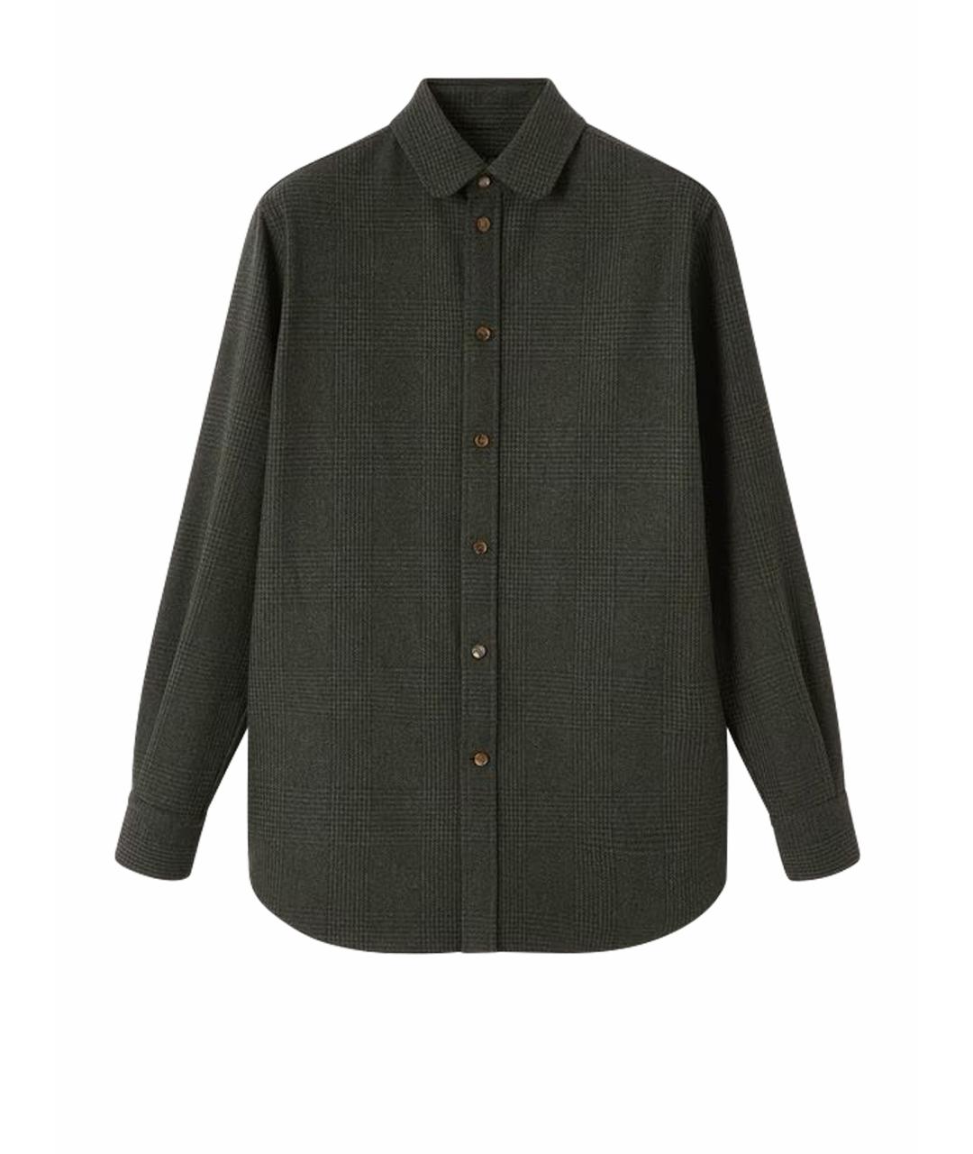 LORO PIANA Хаки шерстяная рубашка, фото 1