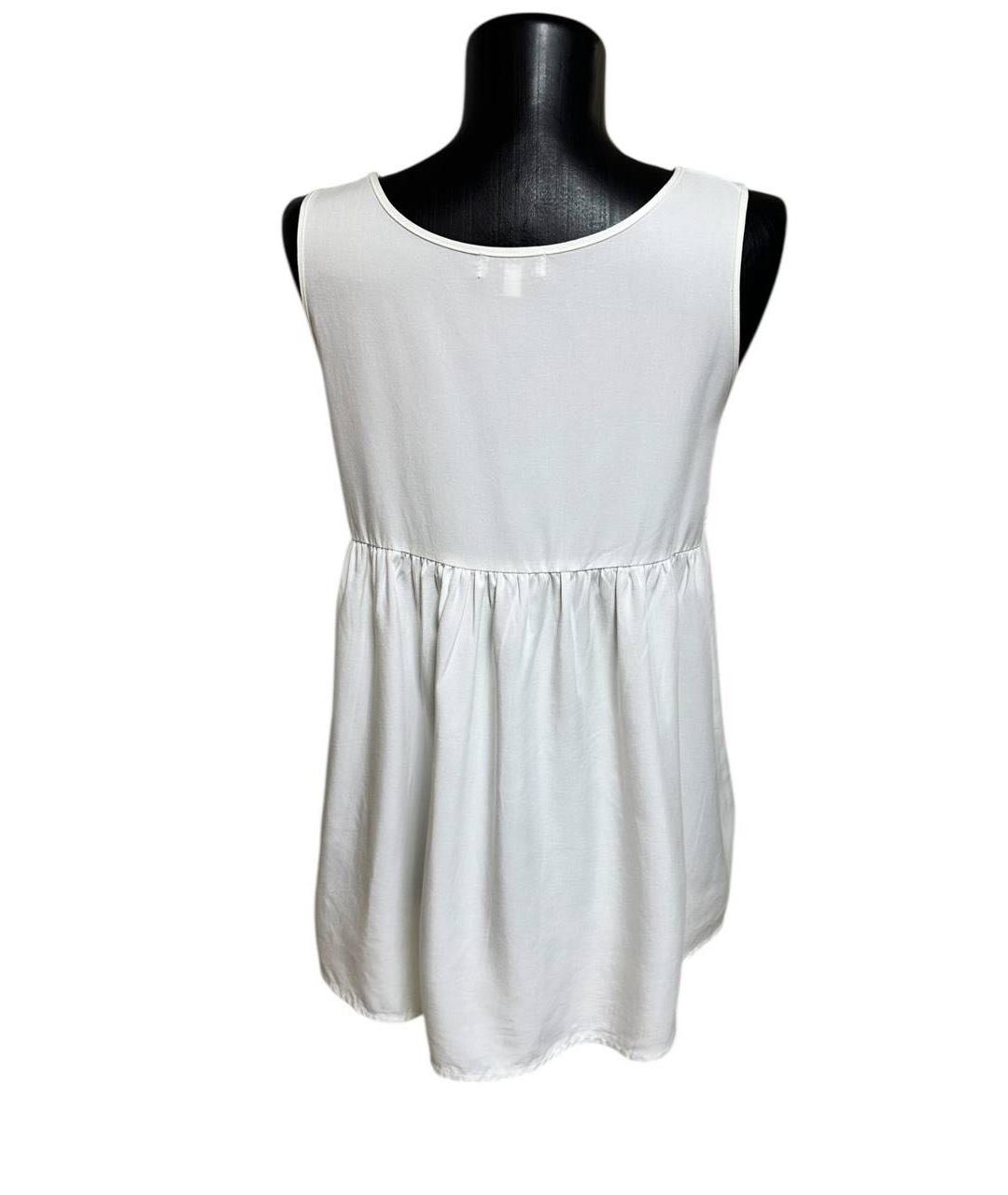 DKNY Белая вискозная майка, фото 2