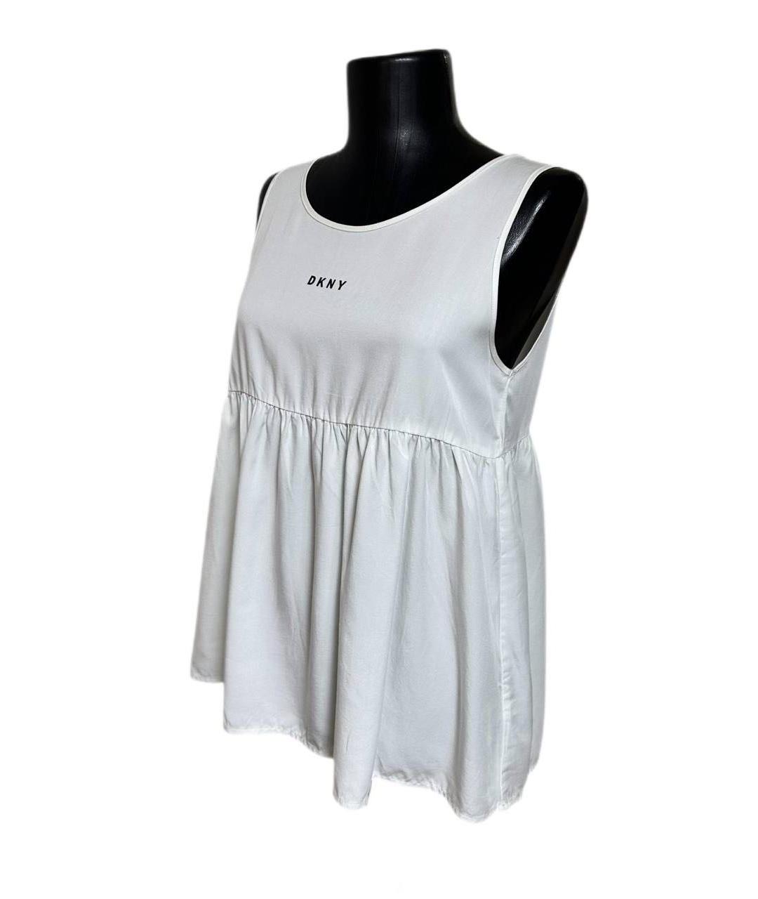 DKNY Белая вискозная майка, фото 6