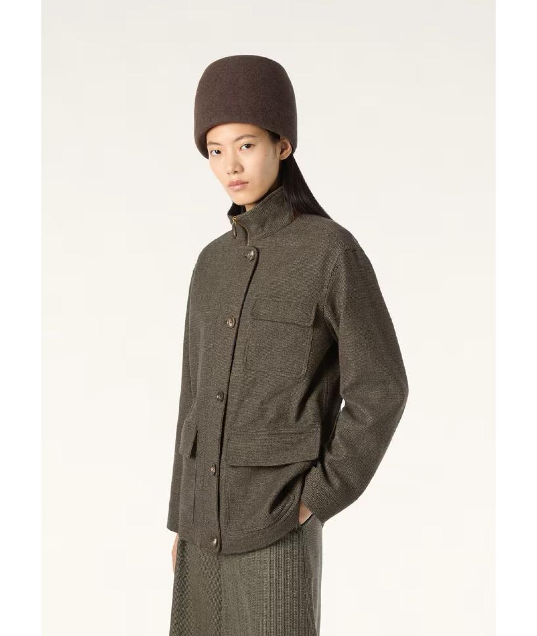 LORO PIANA Хаки шерстяное пальто, фото 3