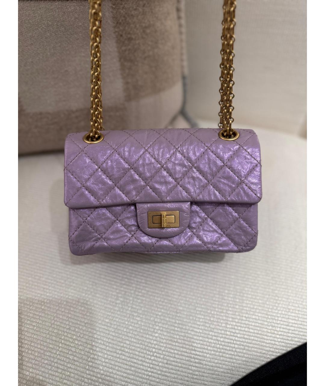 CHANEL Фиолетовая кожаная сумка через плечо, фото 2