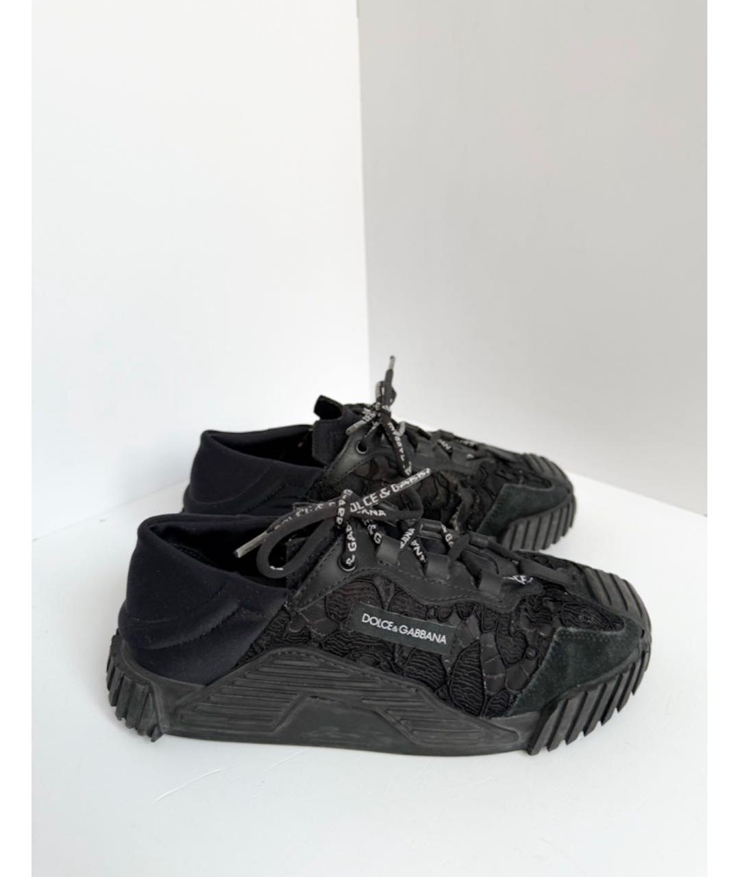DOLCE & GABBANA KIDS Черные текстильные кеды, фото 5