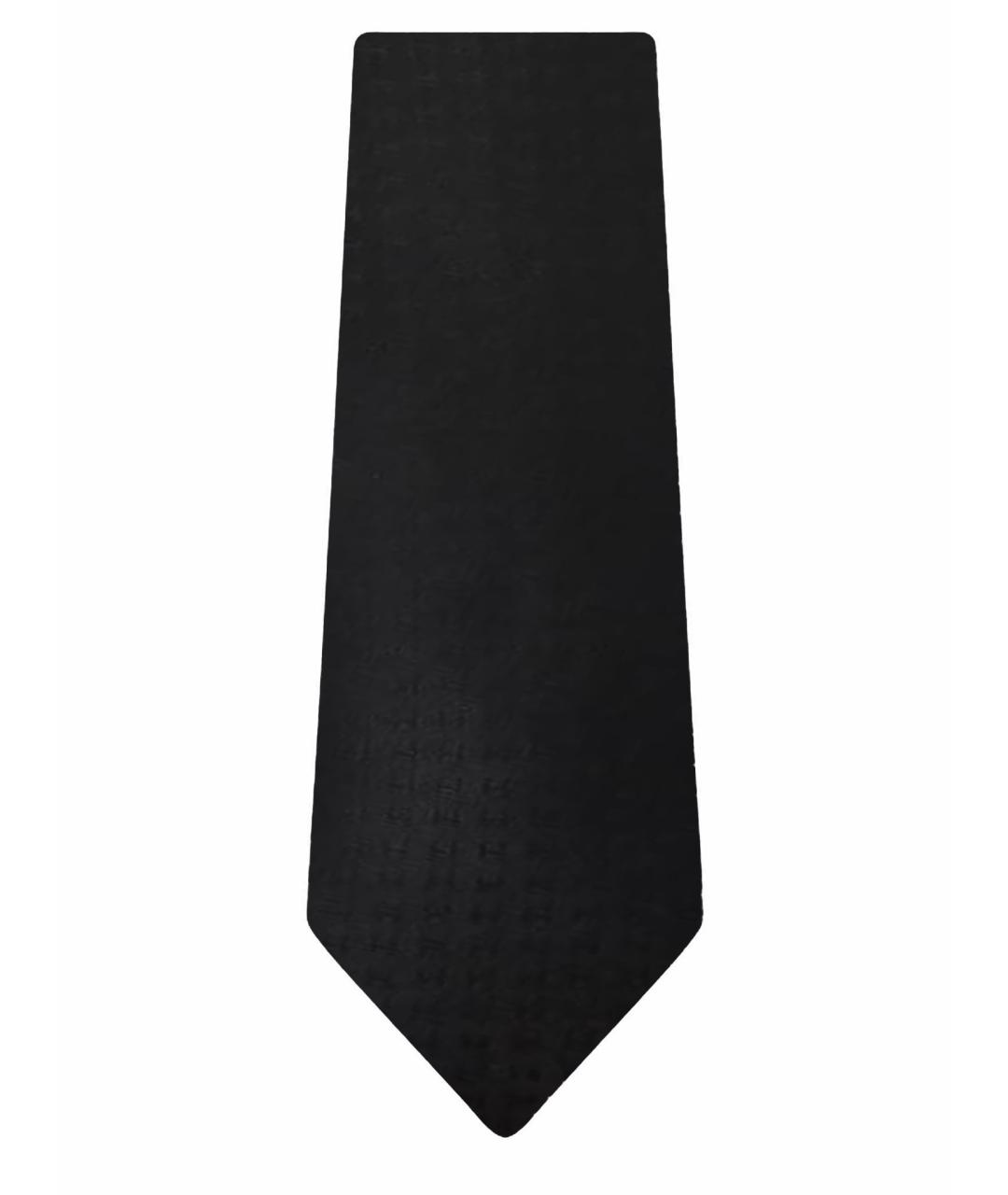 HERMES Темно-синий шелковый галстук, фото 1