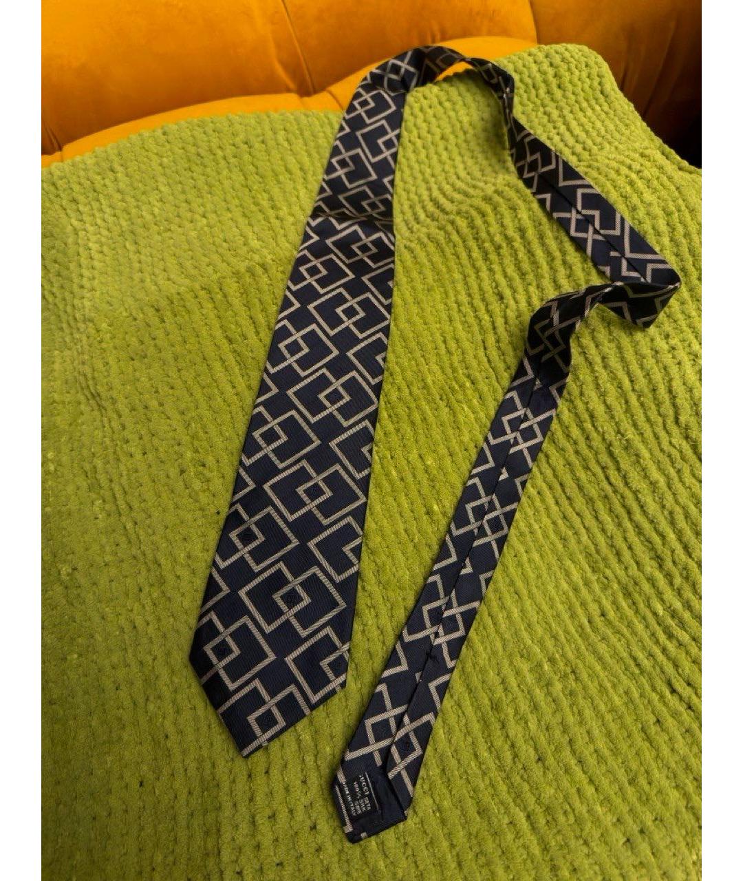 GUCCI Темно-синий шелковый галстук, фото 3