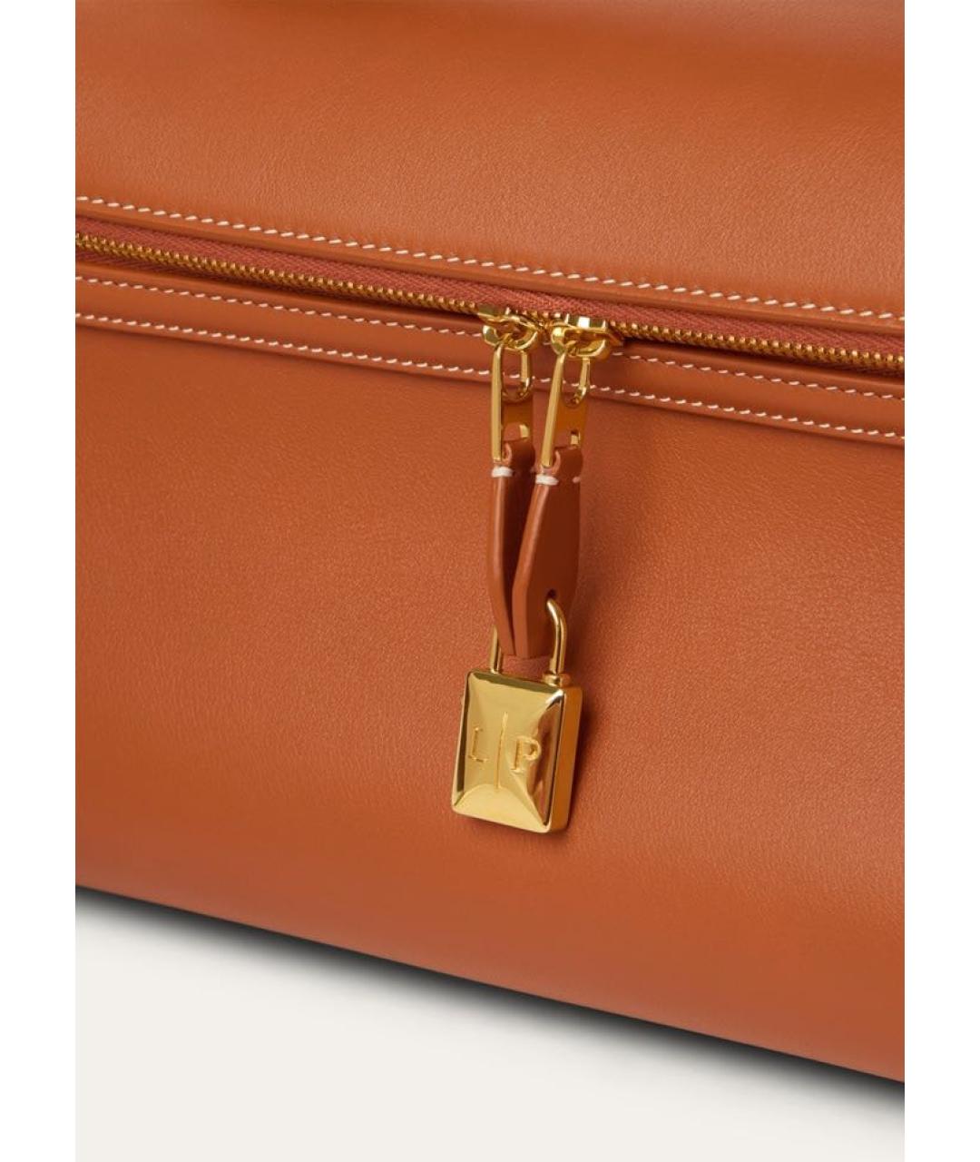 LORO PIANA Оранжевая кожаная сумка через плечо, фото 4