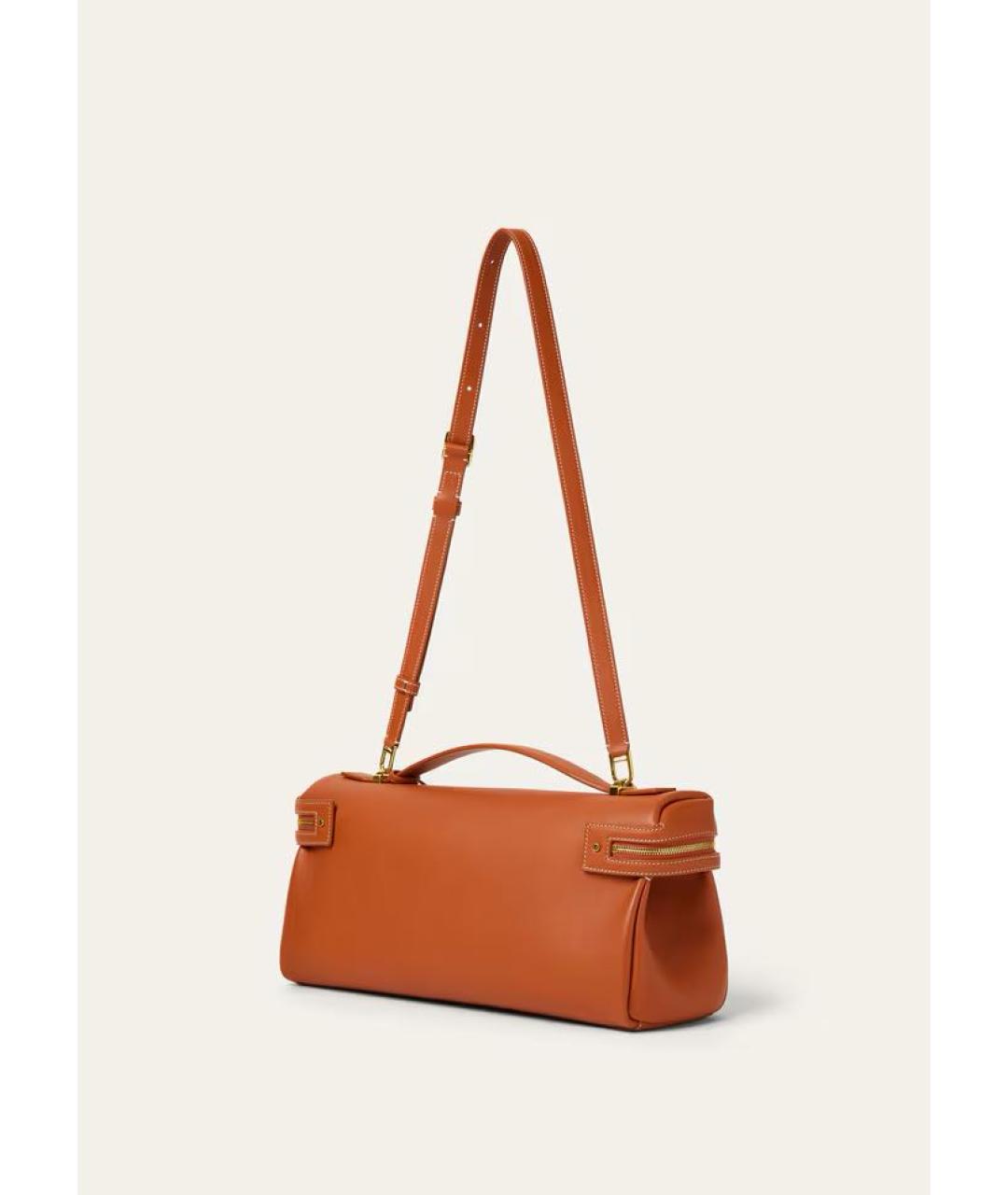 LORO PIANA Оранжевая кожаная сумка через плечо, фото 3