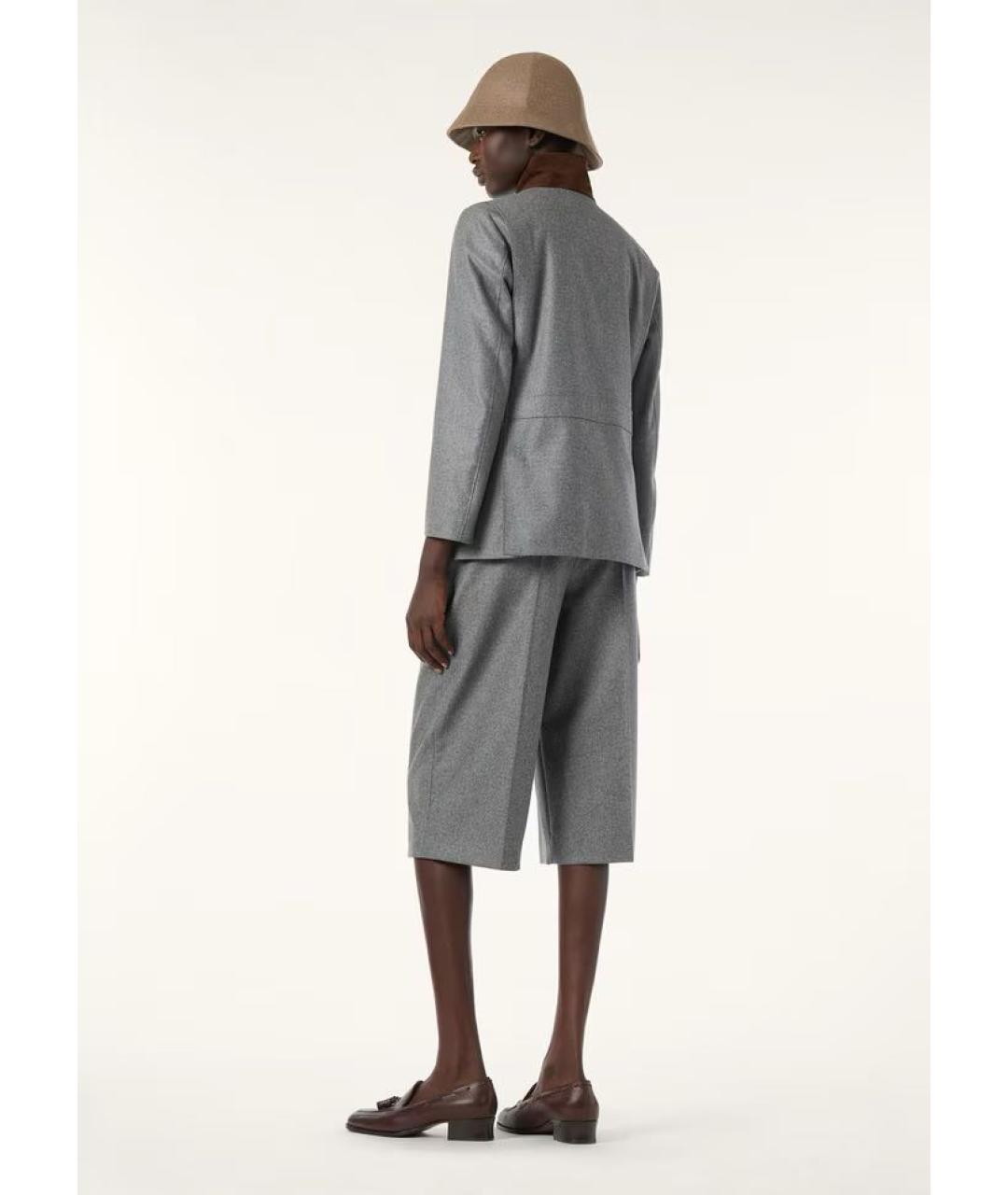 LORO PIANA Серый шерстяной жакет/пиджак, фото 3