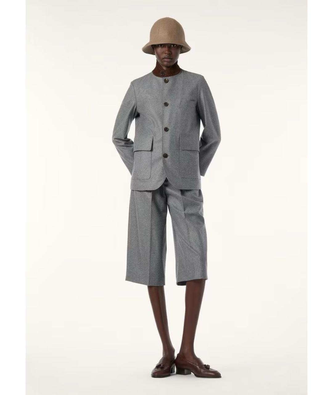 LORO PIANA Серый шерстяной жакет/пиджак, фото 2