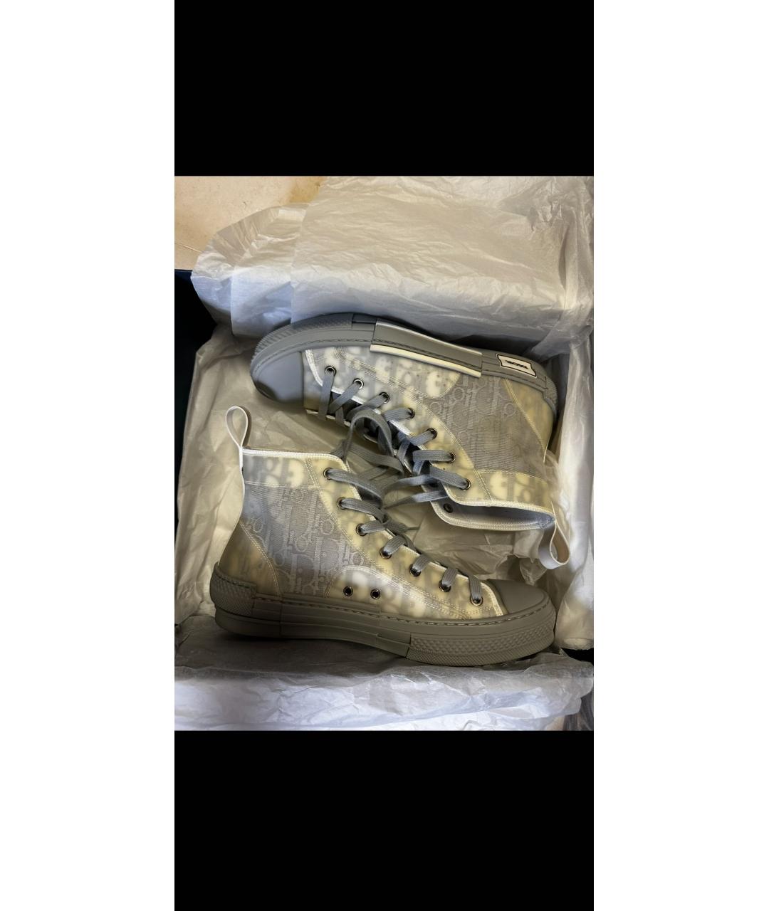 CHRISTIAN DIOR Серые высокие кроссовки / кеды, фото 5