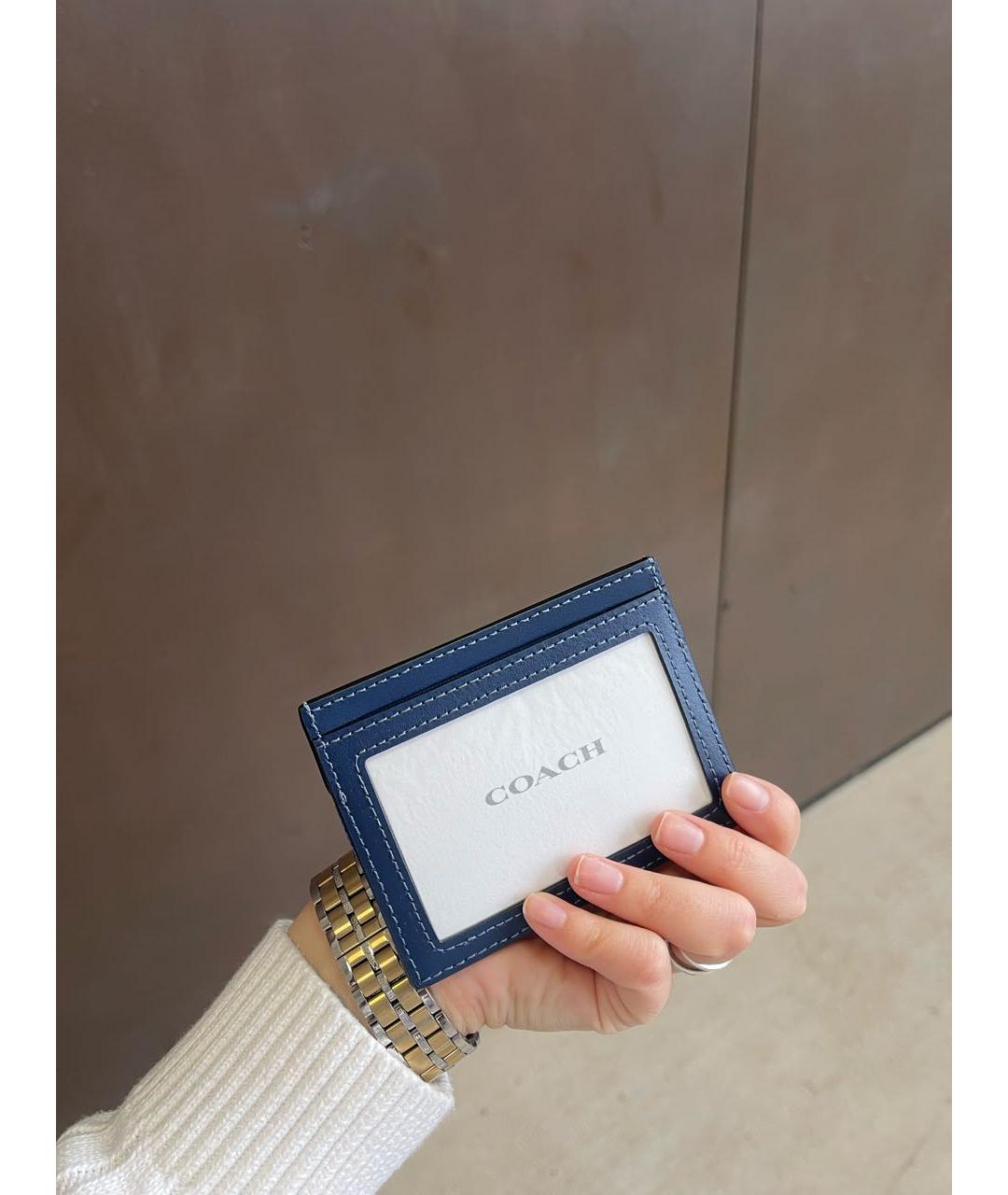COACH Темно-синий кожаный кардхолдер, фото 6