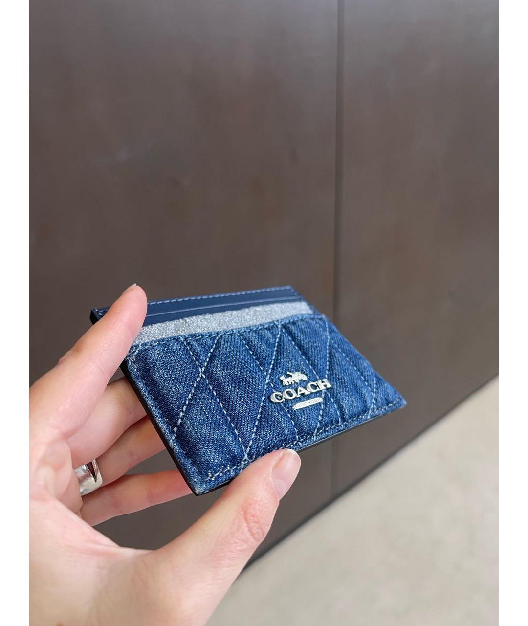 COACH Темно-синий кожаный кардхолдер, фото 3