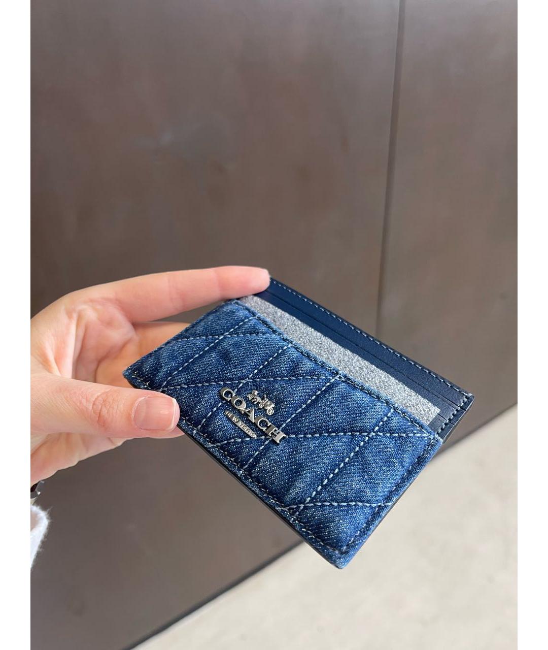 COACH Темно-синий кожаный кардхолдер, фото 4