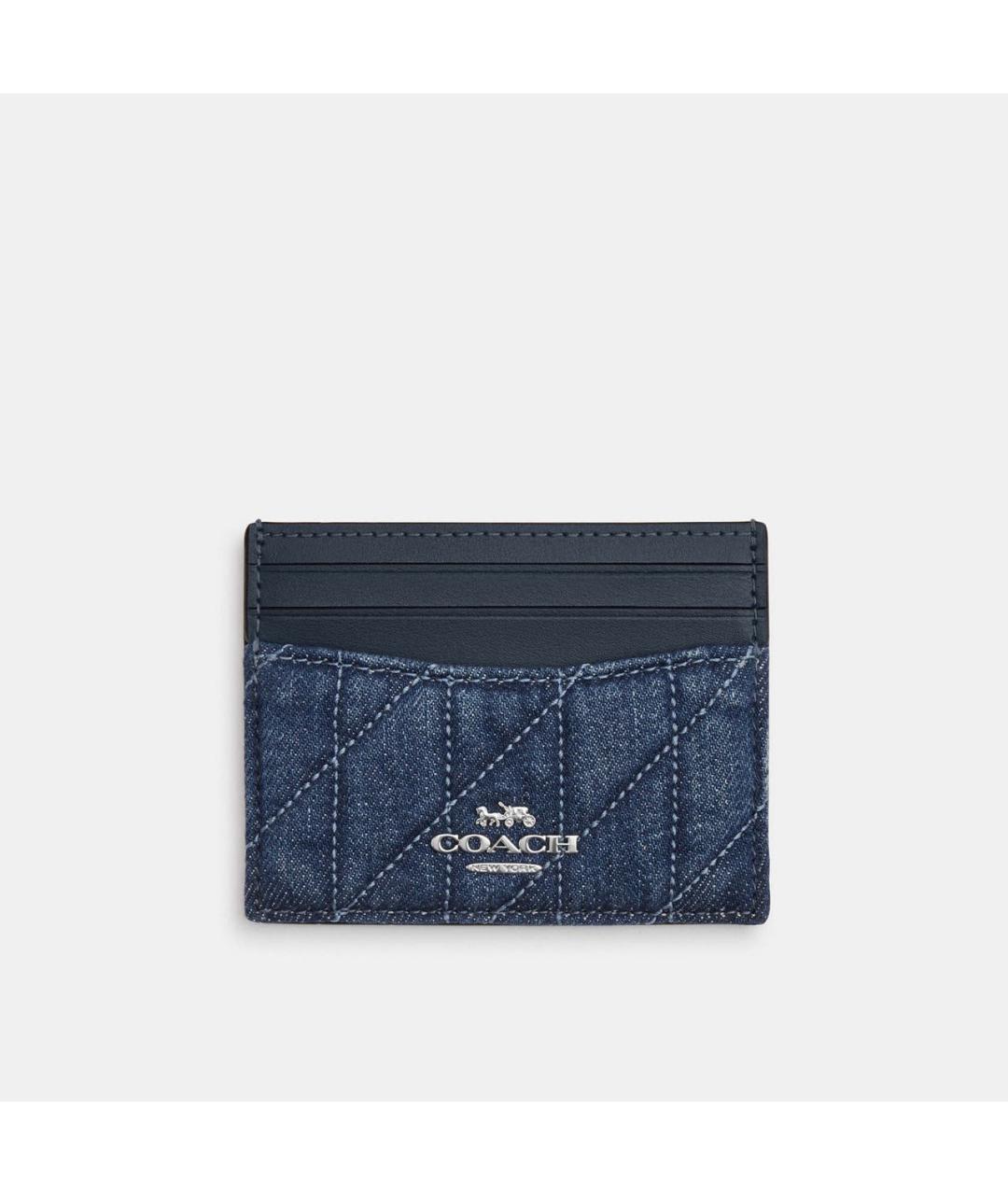 COACH Темно-синий кожаный кардхолдер, фото 8