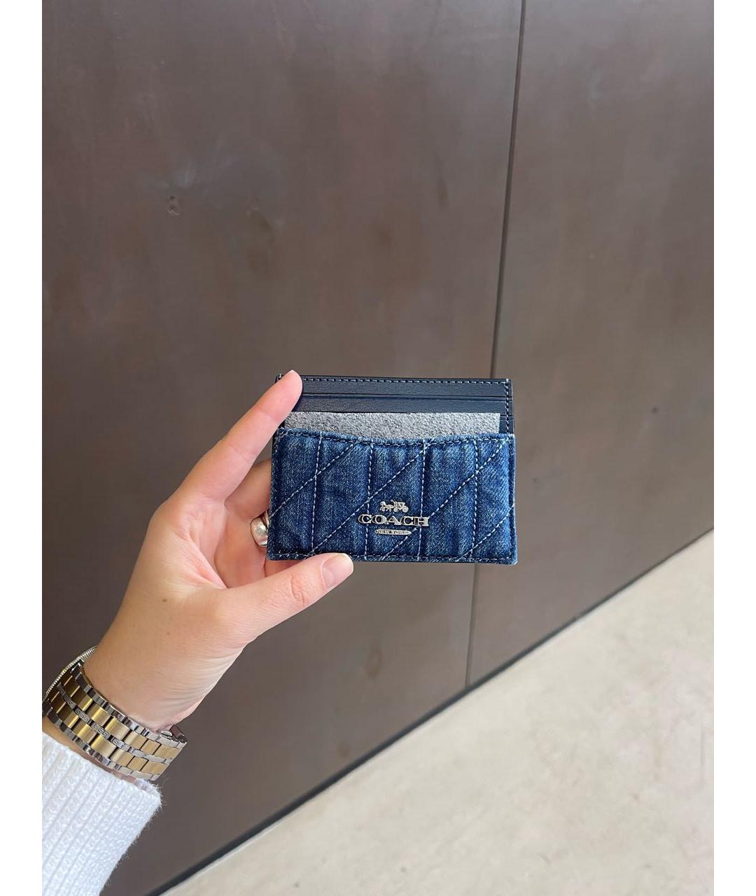 COACH Темно-синий кожаный кардхолдер, фото 2