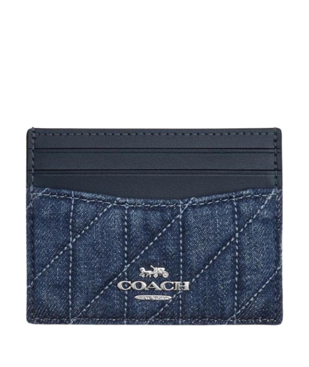 COACH Темно-синий кожаный кардхолдер, фото 1
