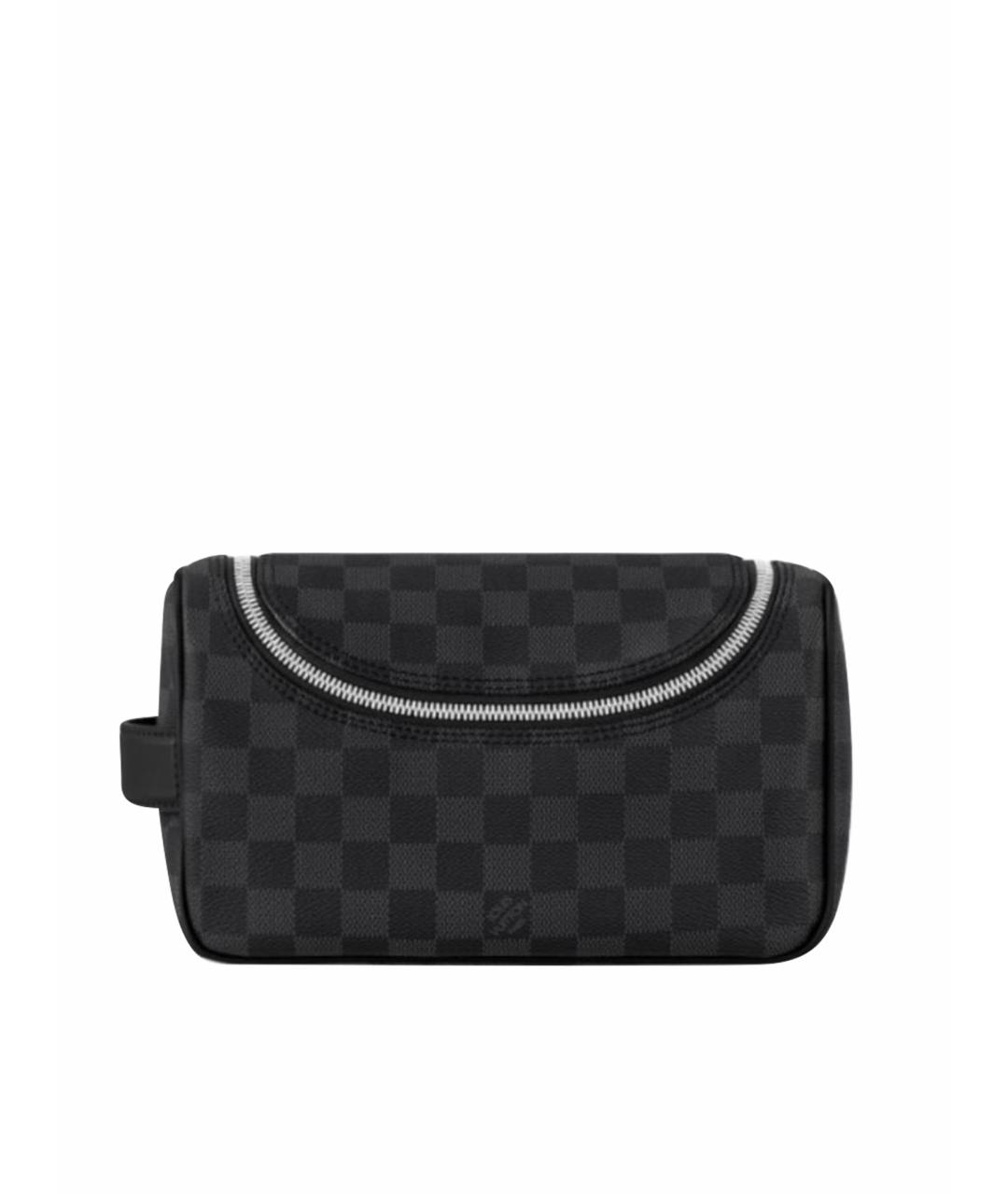 LOUIS VUITTON Черная кожаная барсетка, фото 1