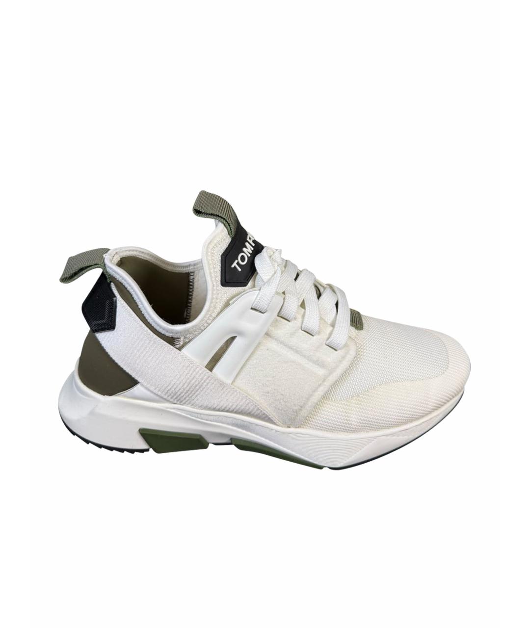 TOM FORD Белые текстильные низкие кроссовки / кеды, фото 1