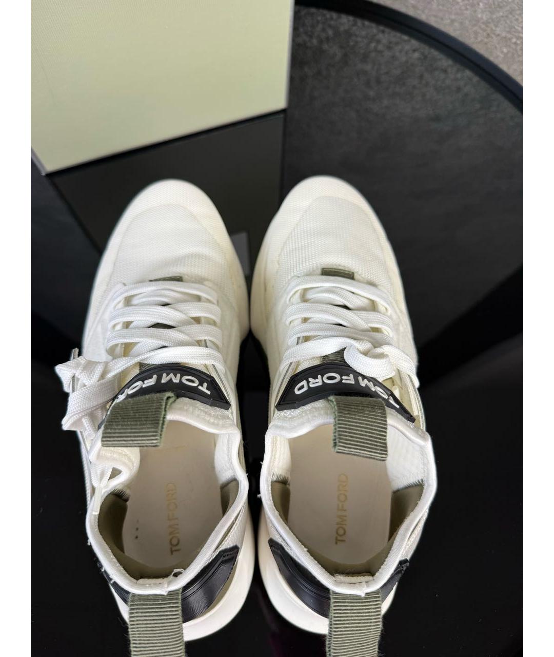 TOM FORD Белые текстильные низкие кроссовки / кеды, фото 3