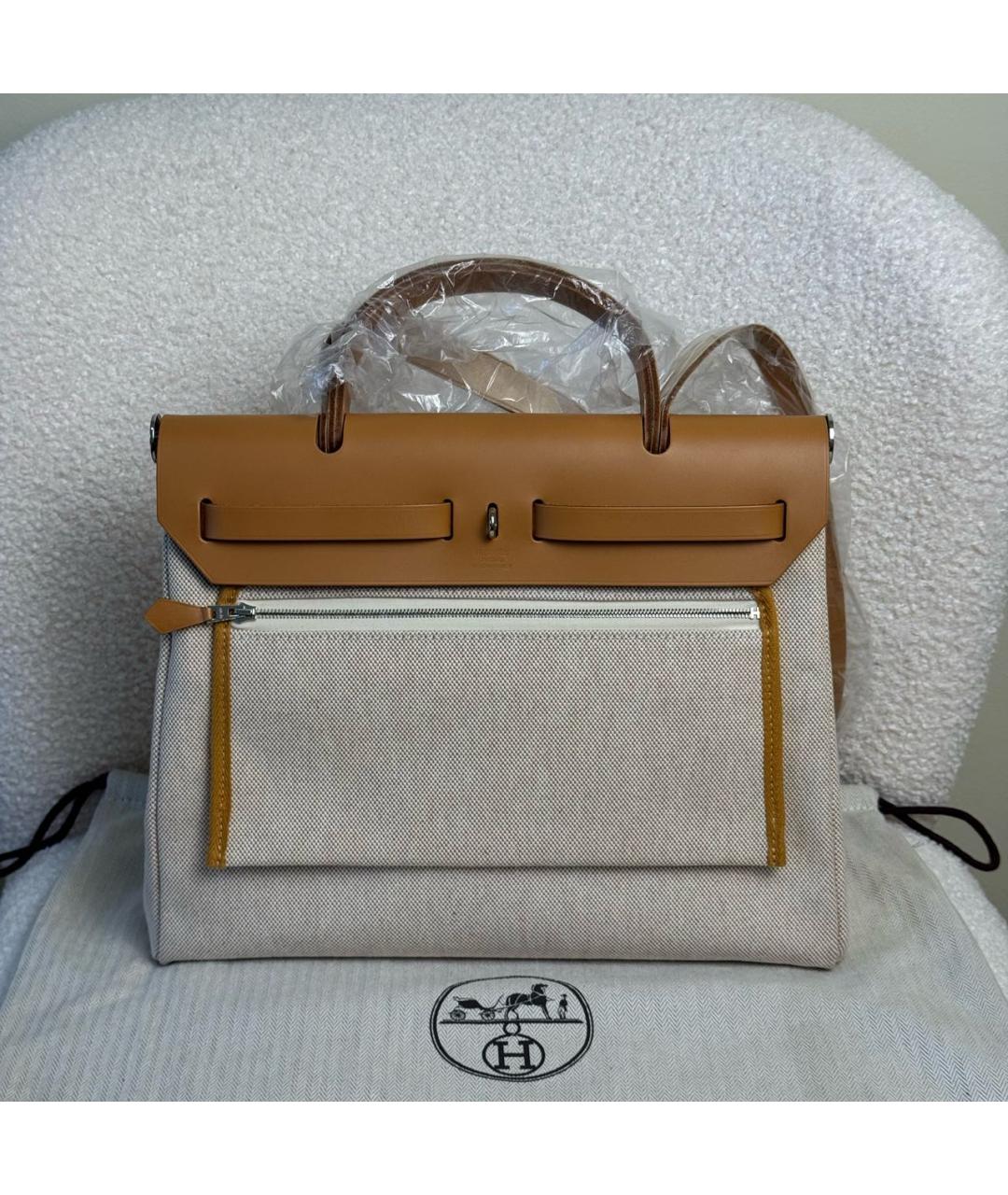 HERMES Коричневая сумка с короткими ручками, фото 4