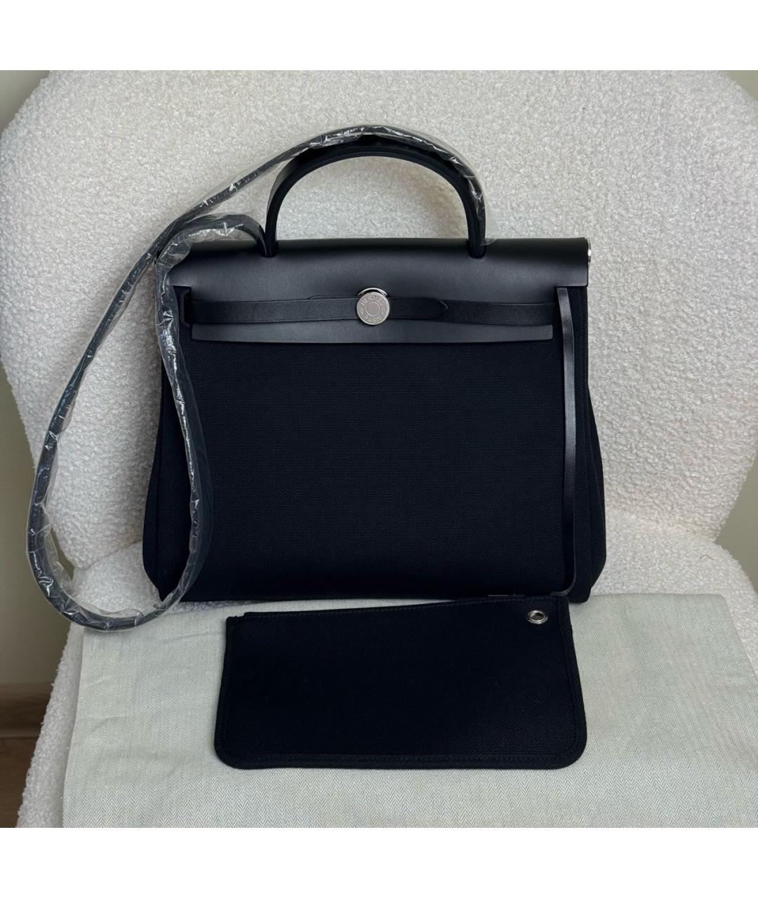 HERMES Черная сумка с короткими ручками, фото 6