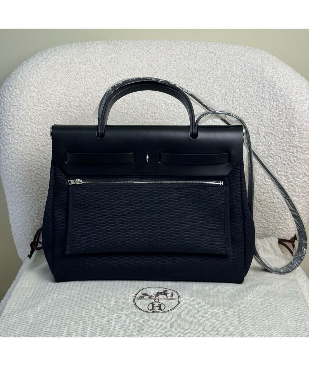 HERMES Черная сумка с короткими ручками, фото 5