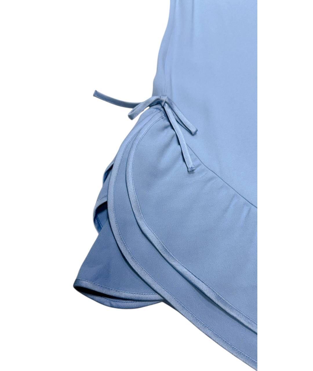 RED VALENTINO Голубое ацетатное повседневное платье, фото 6