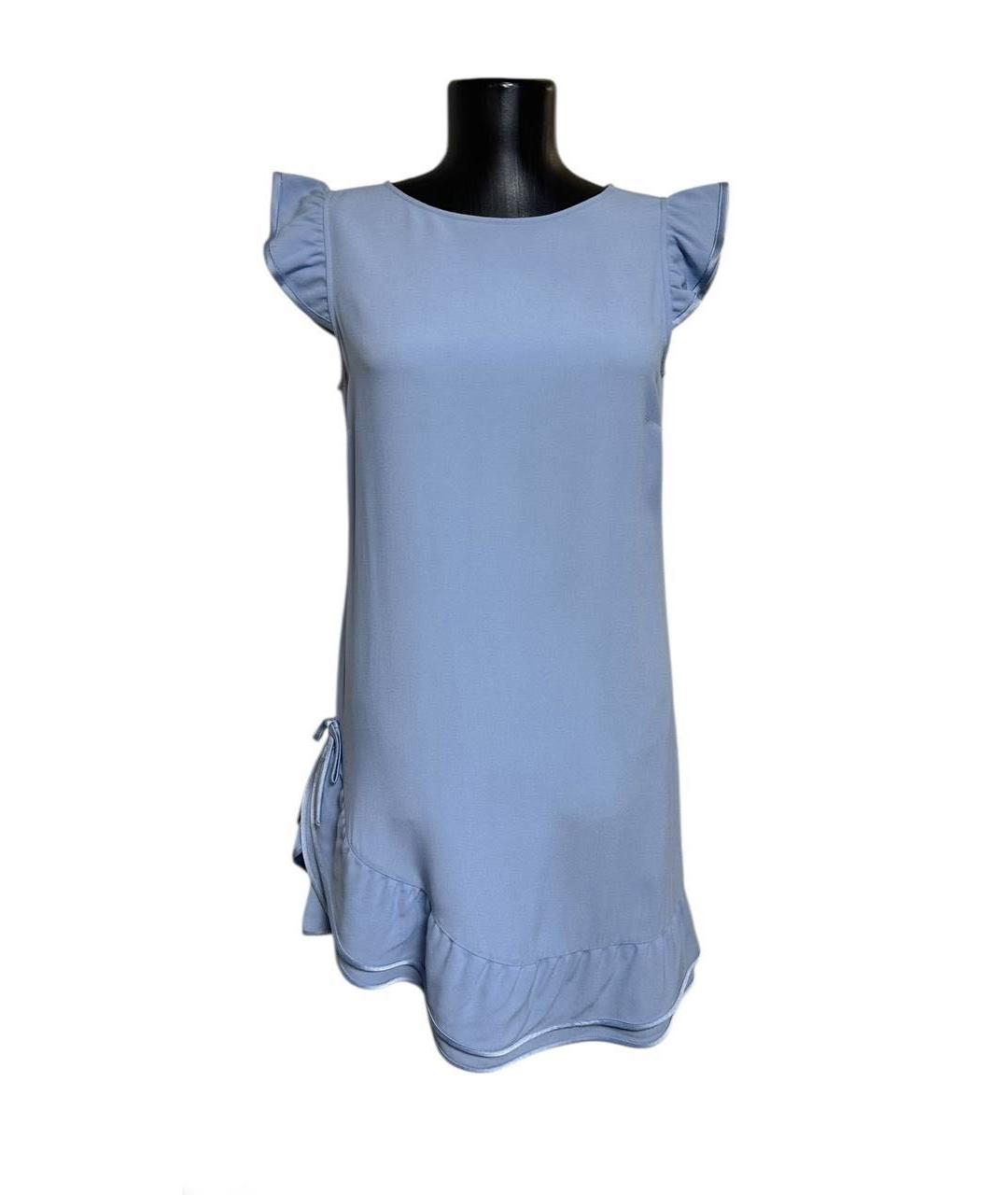 RED VALENTINO Голубое ацетатное повседневное платье, фото 9