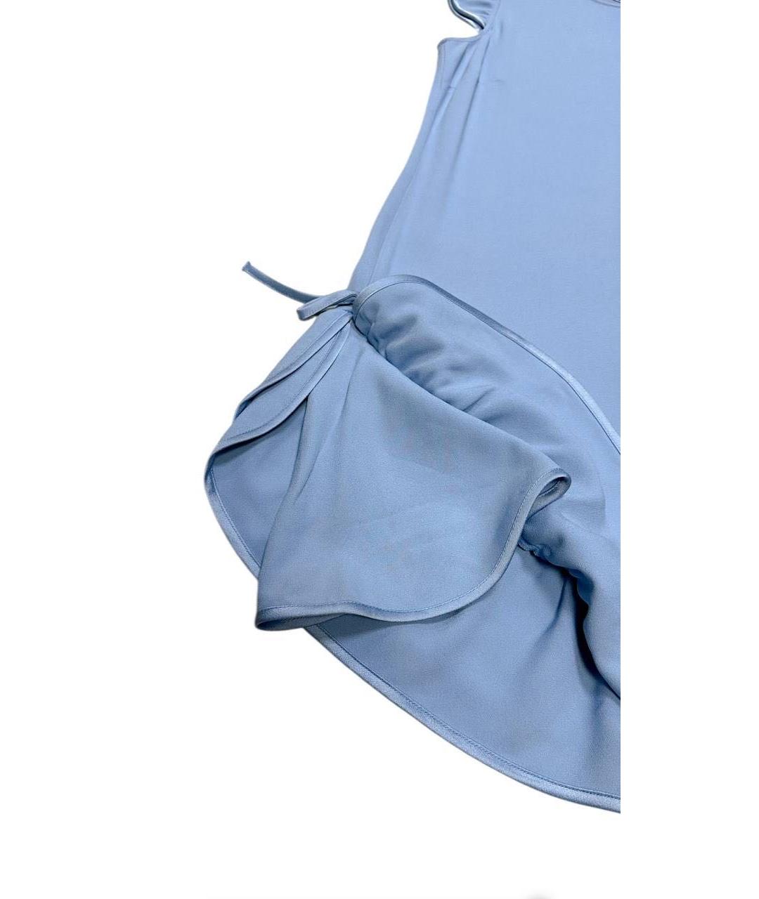 RED VALENTINO Голубое ацетатное повседневное платье, фото 7