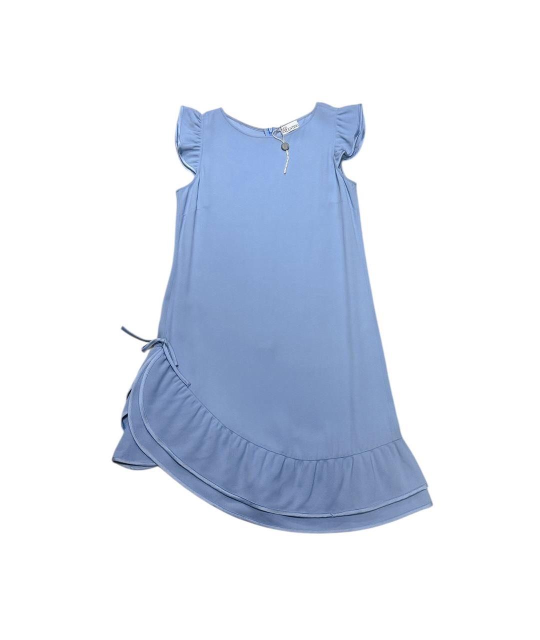 RED VALENTINO Голубое ацетатное повседневное платье, фото 4