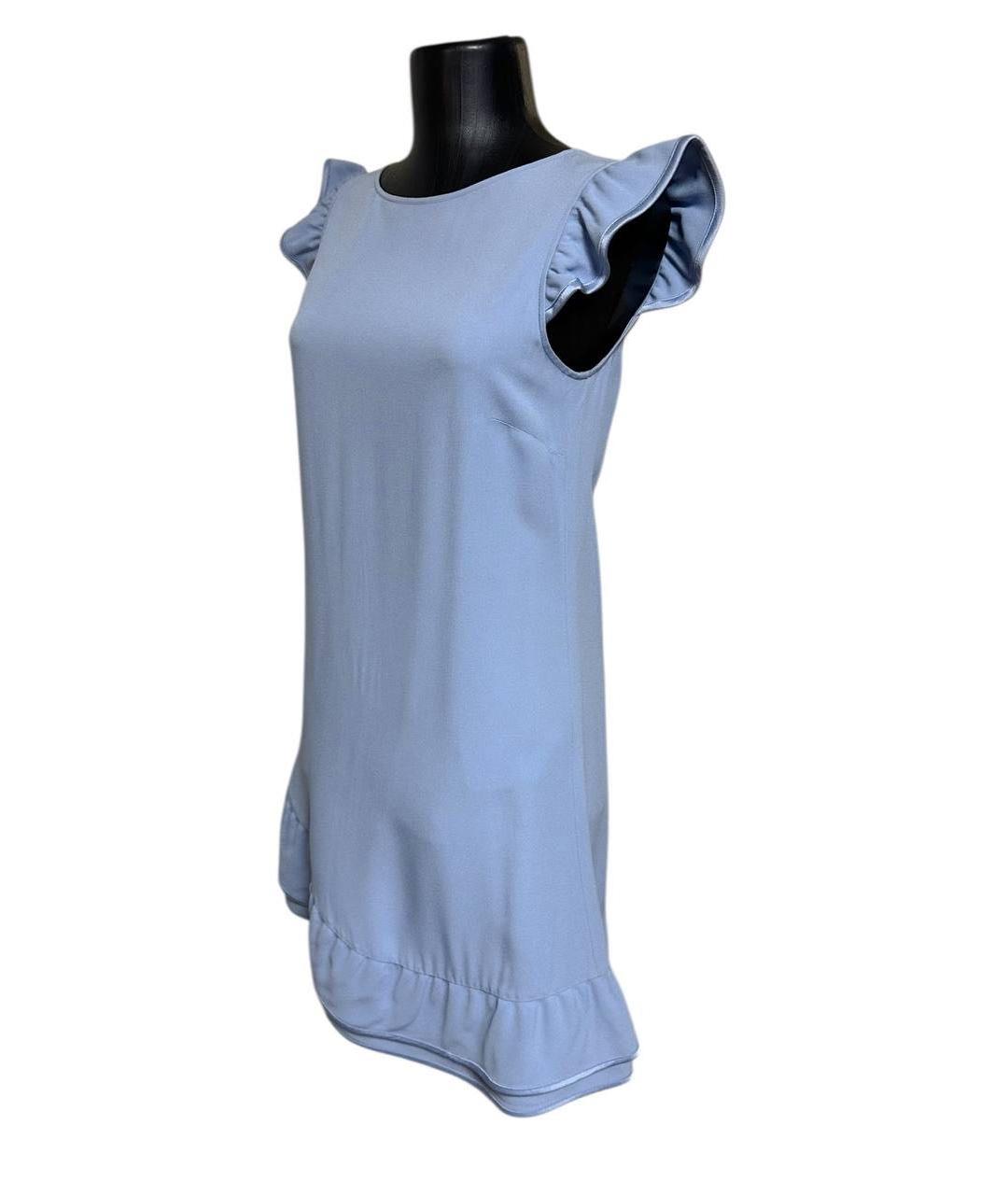 RED VALENTINO Голубое ацетатное повседневное платье, фото 5