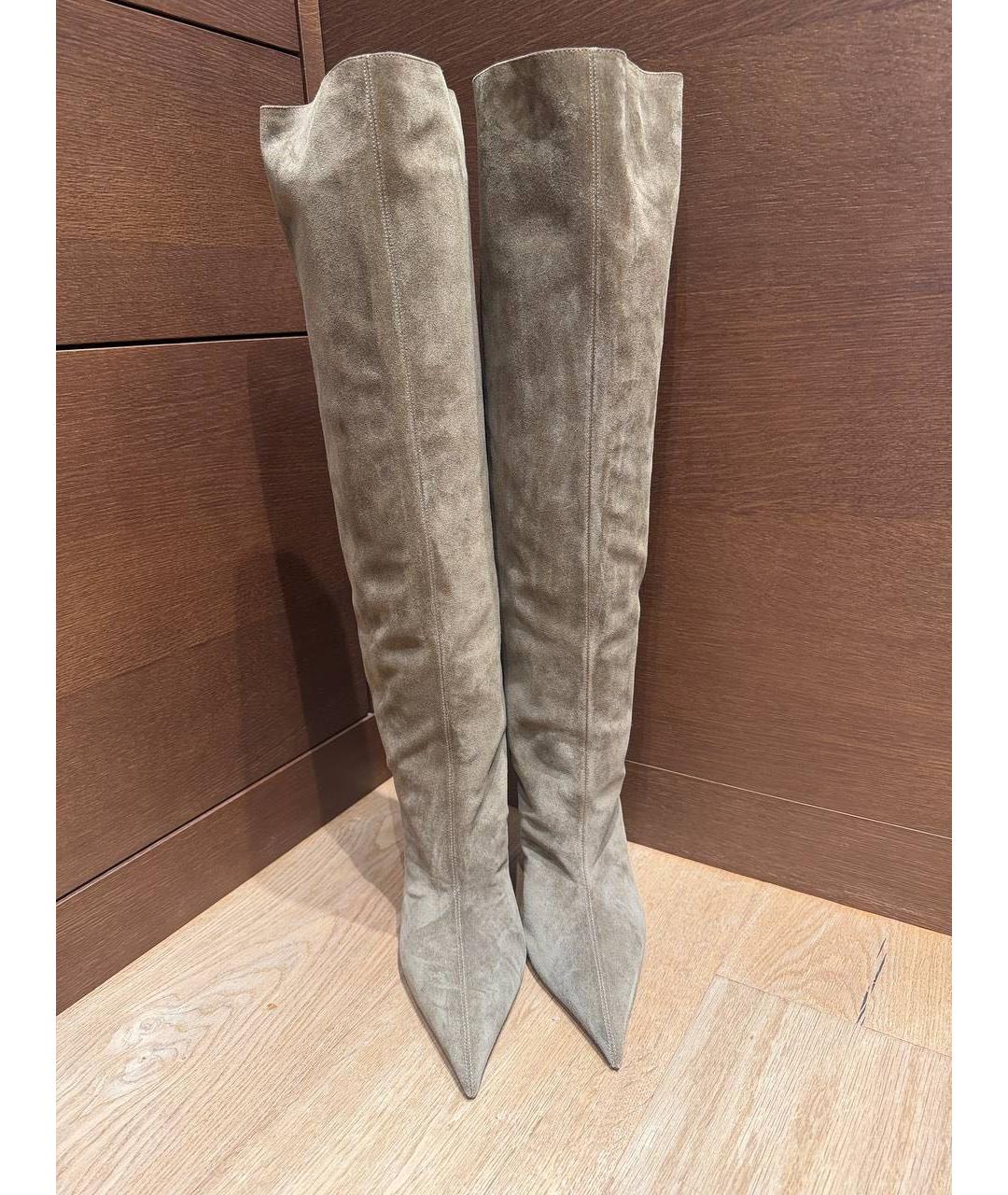 PARIS TEXAS Серые замшевые сапоги, фото 2