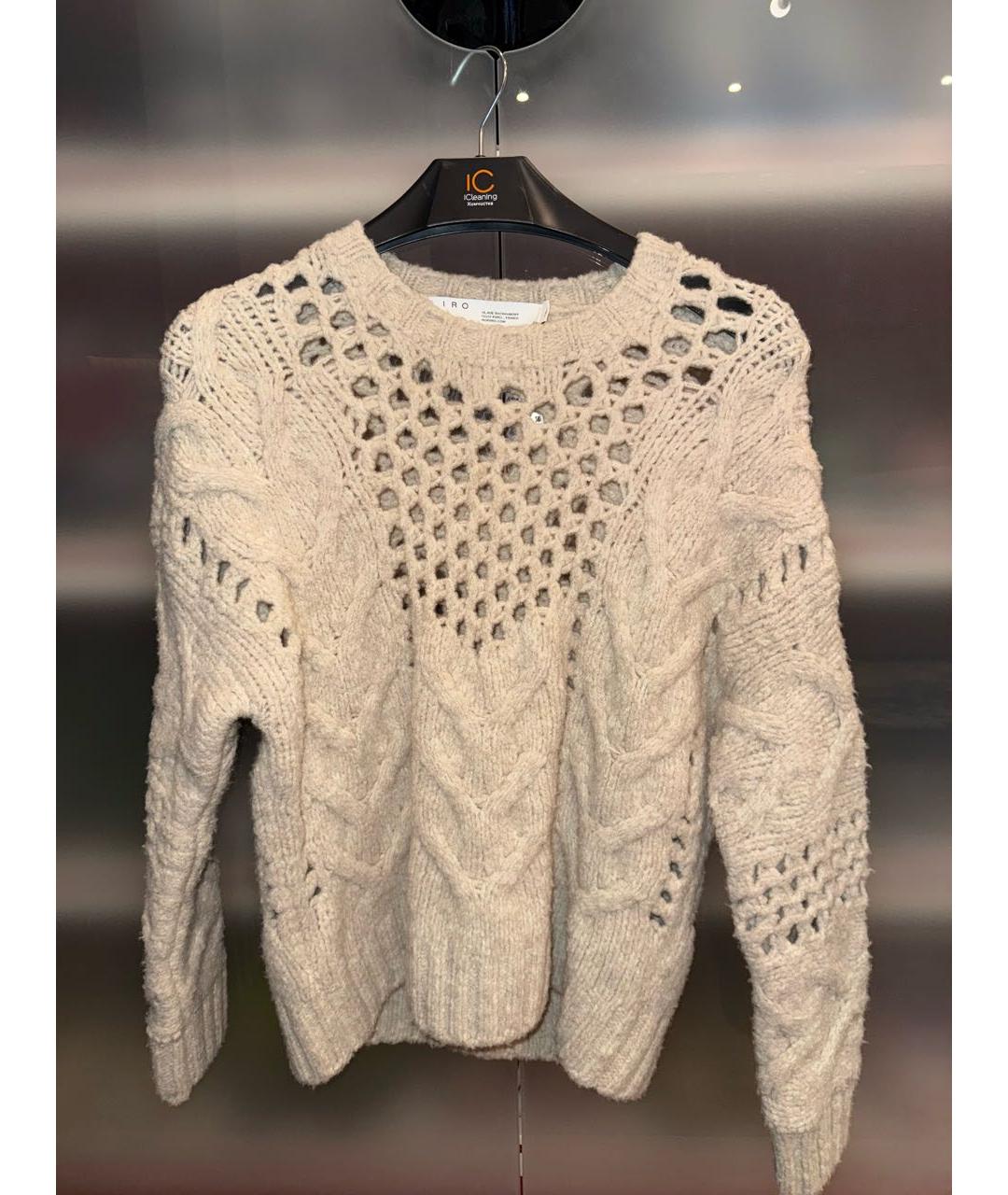 IRO Бежевый шерстяной джемпер / свитер, фото 3