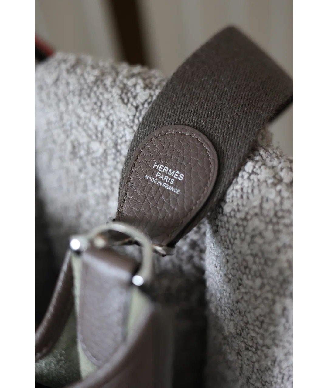 HERMES Коричневая кожаная сумка через плечо, фото 5
