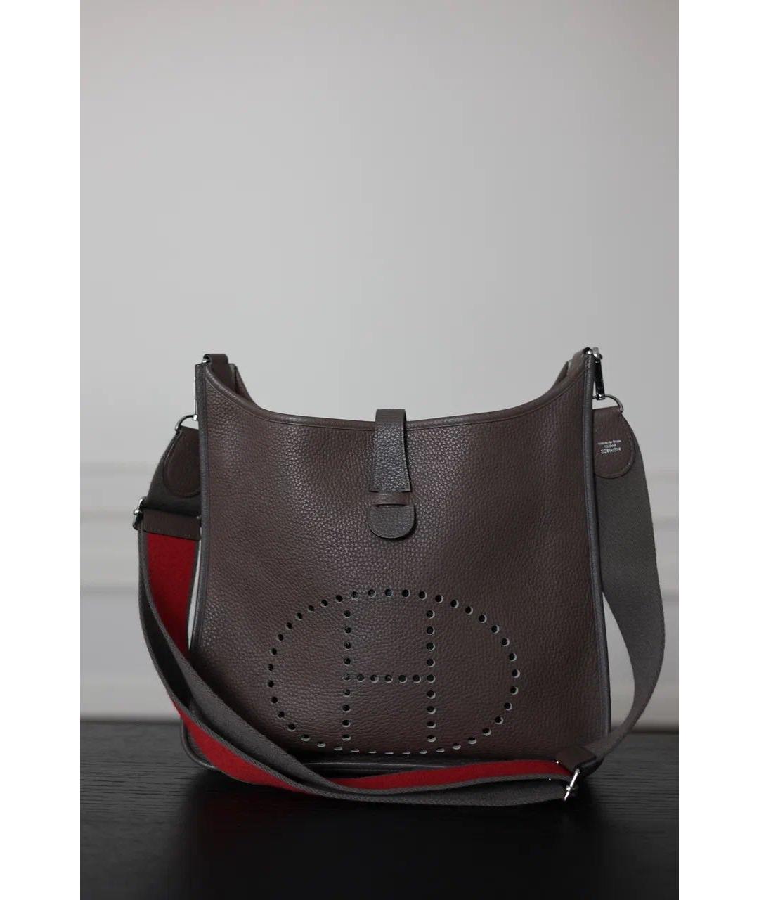 HERMES Коричневая кожаная сумка через плечо, фото 9