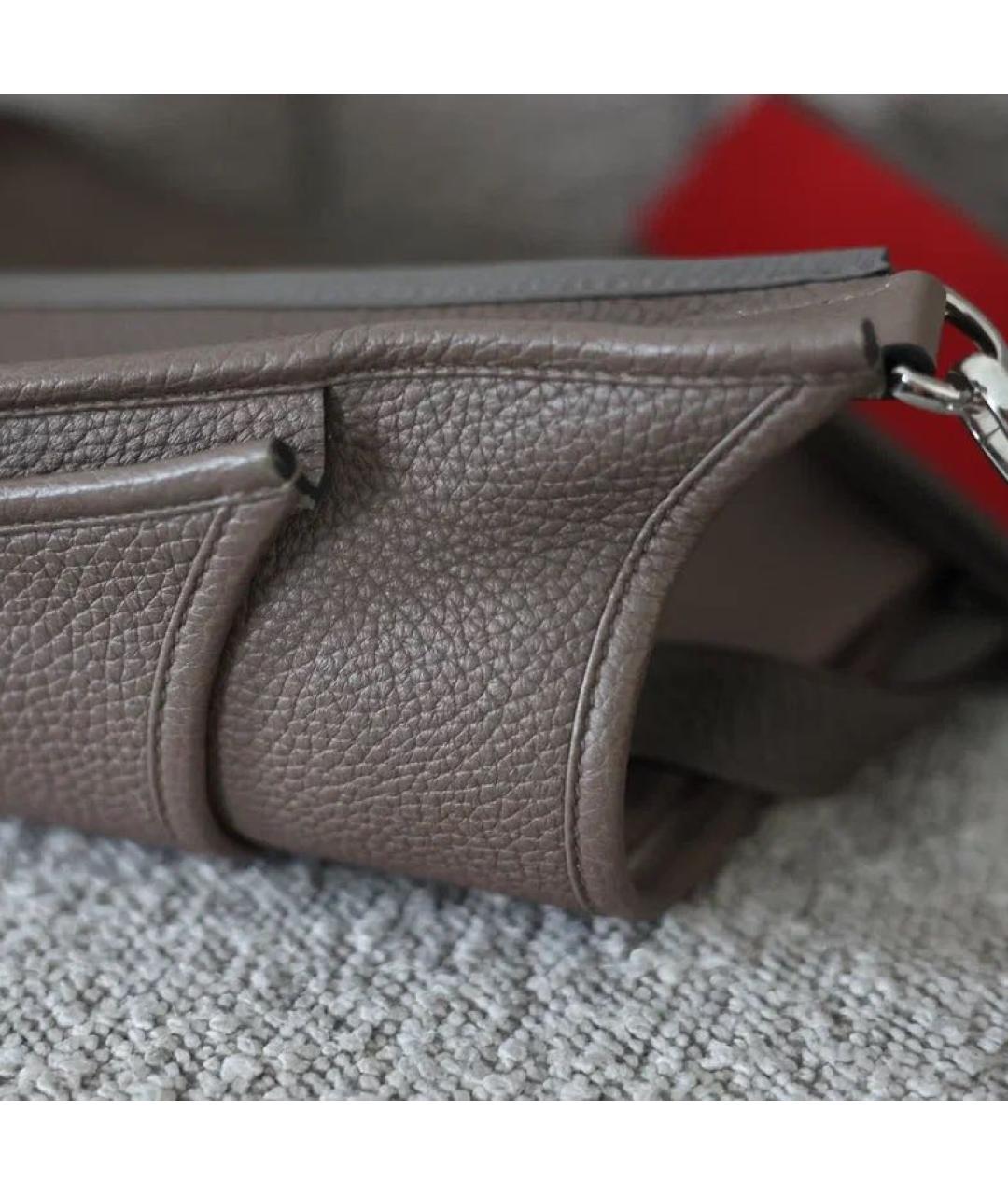 HERMES Коричневая кожаная сумка через плечо, фото 6