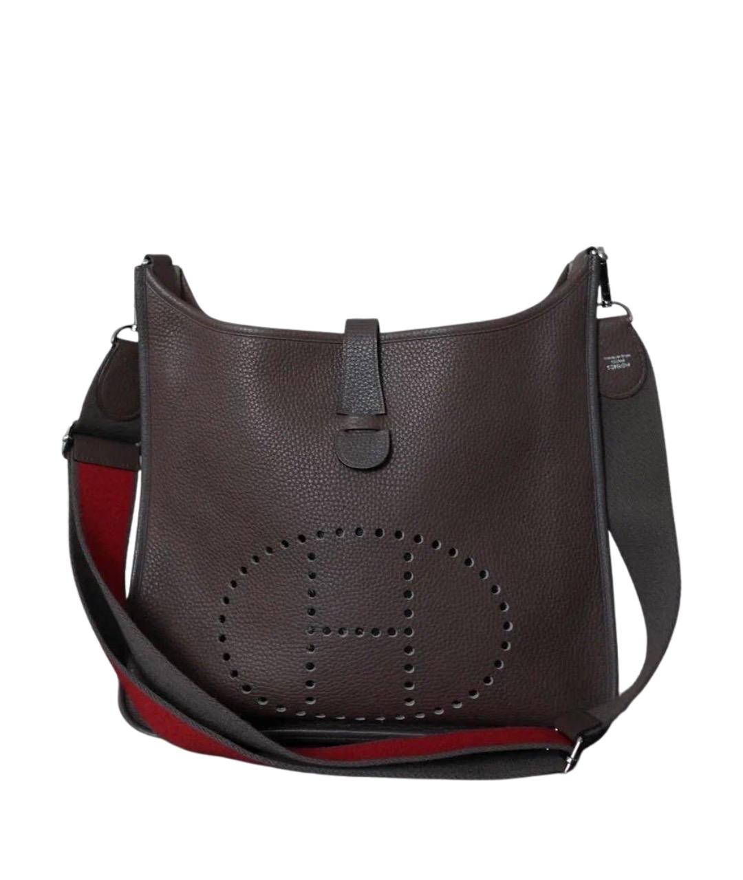 HERMES Коричневая кожаная сумка через плечо, фото 1