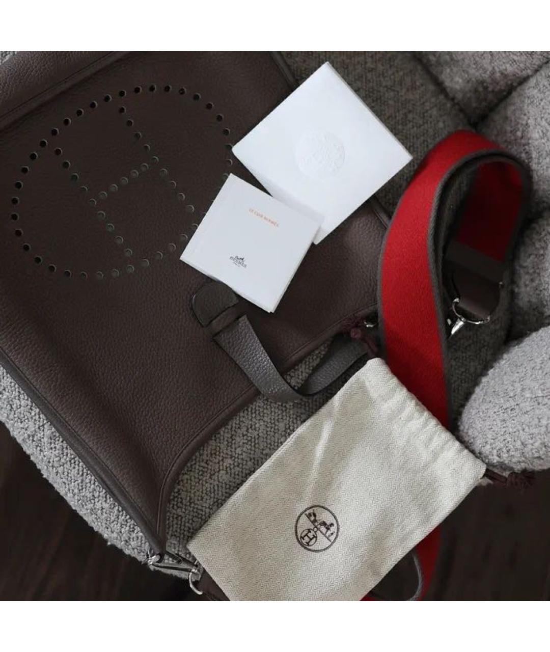 HERMES Коричневая кожаная сумка через плечо, фото 8