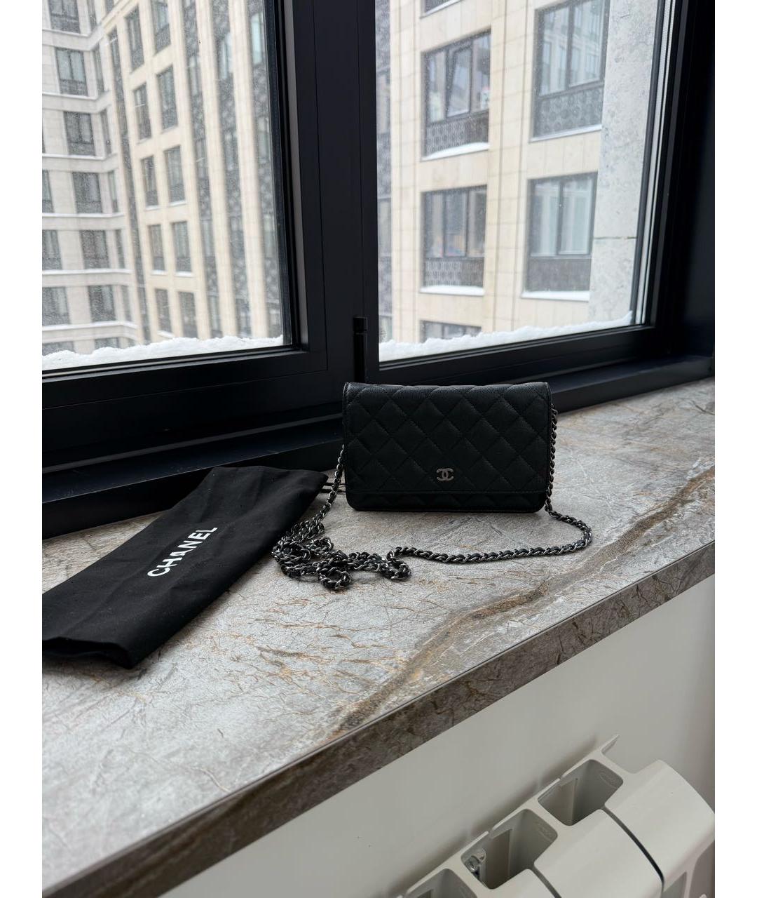 CHANEL Черная кожаная сумка через плечо, фото 2