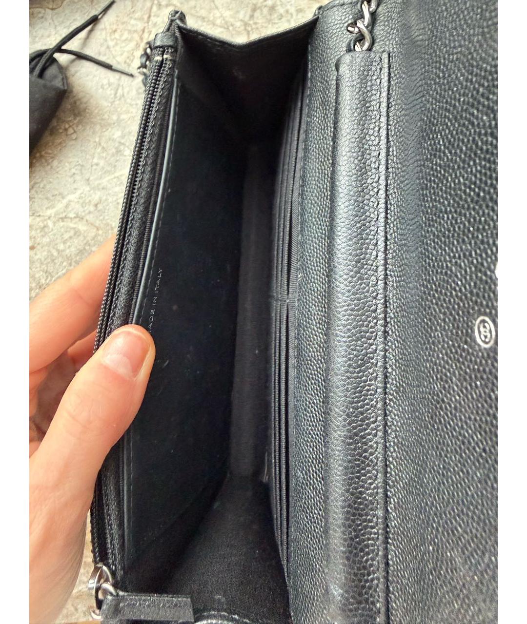 CHANEL Черная кожаная сумка через плечо, фото 4