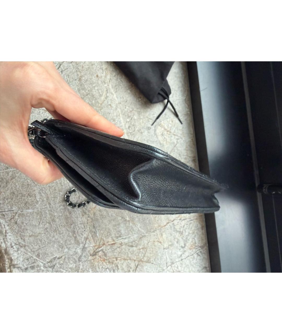 CHANEL Черная кожаная сумка через плечо, фото 6