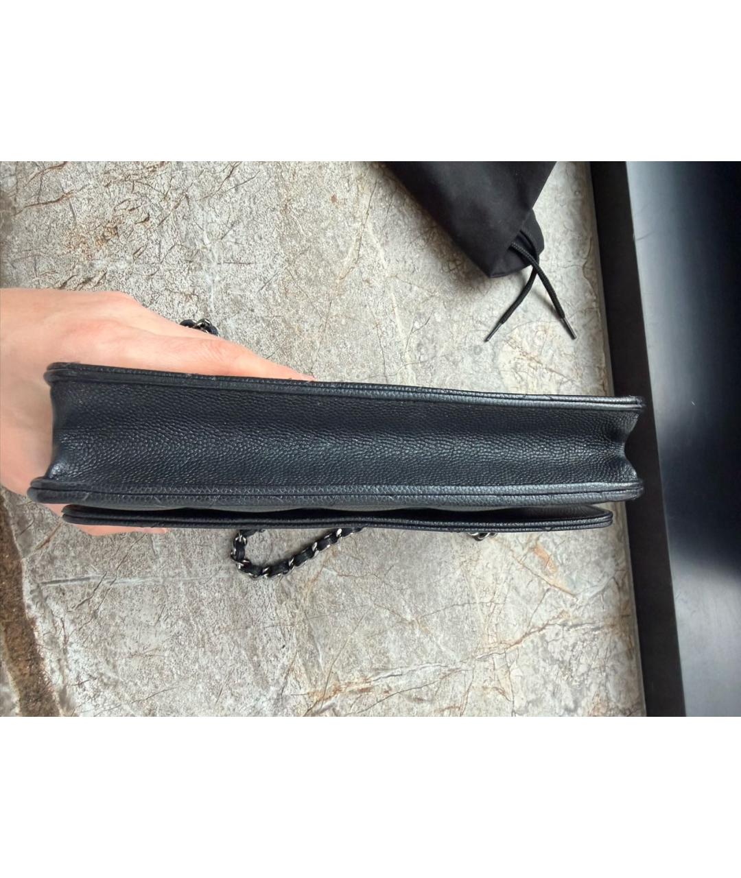 CHANEL Черная кожаная сумка через плечо, фото 7
