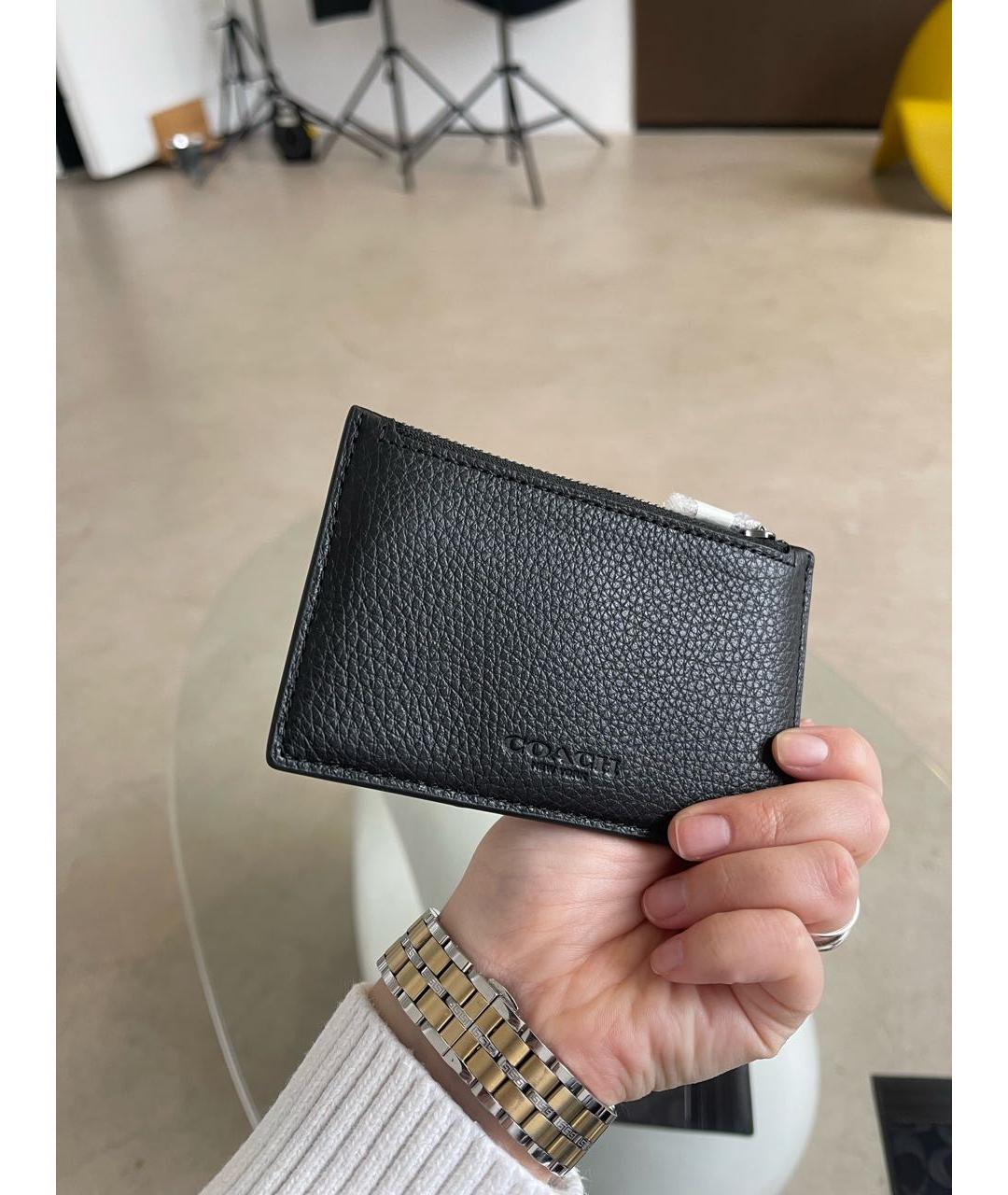 COACH Черный кожаный кардхолдер, фото 2