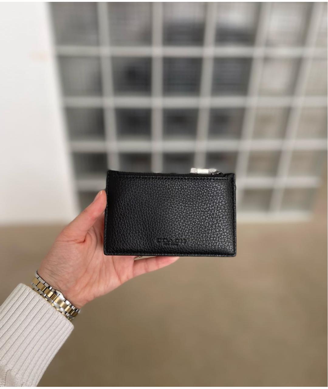 COACH Черный кожаный кардхолдер, фото 6
