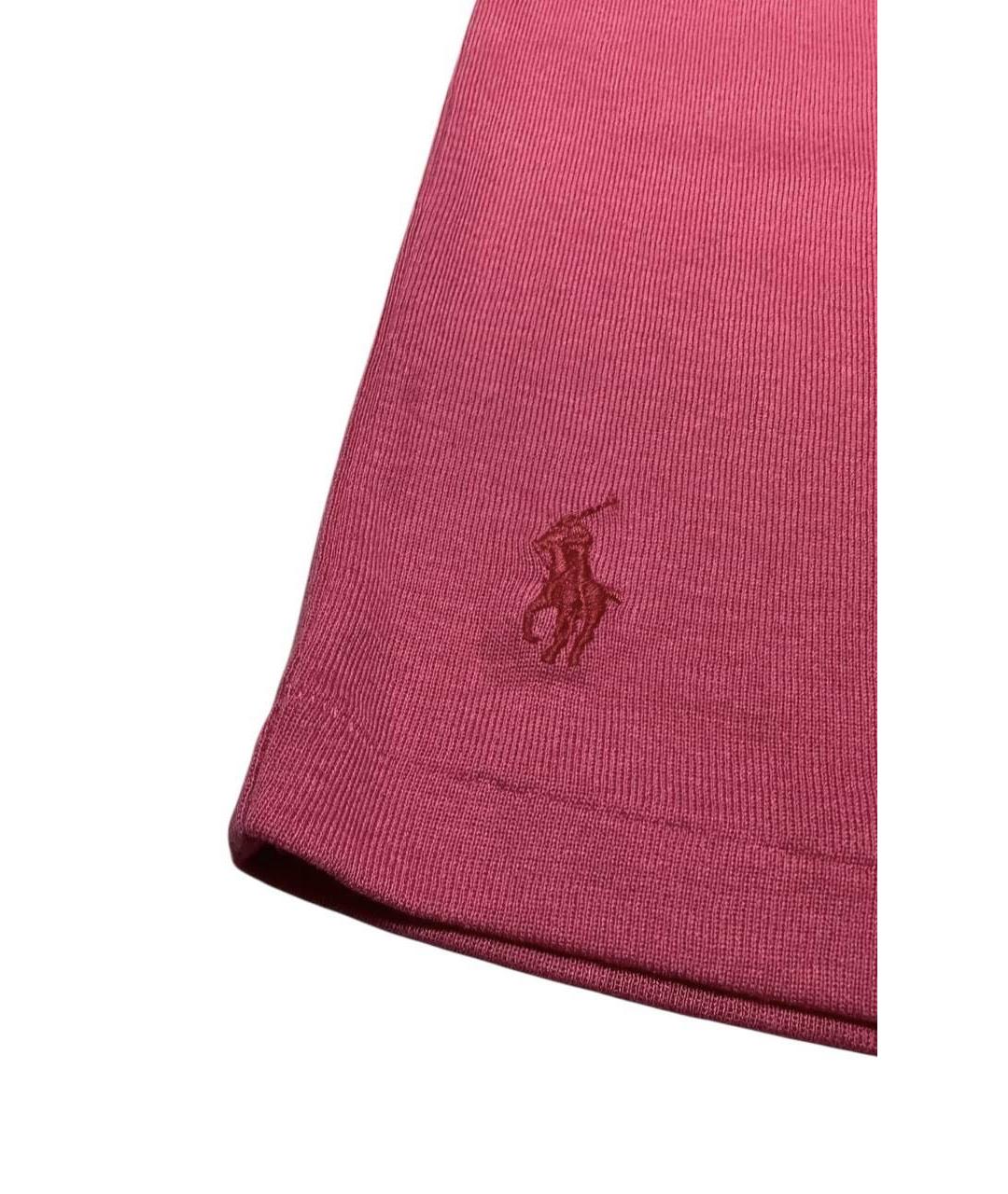 RALPH LAUREN Розовая хлопковая футболка, фото 4