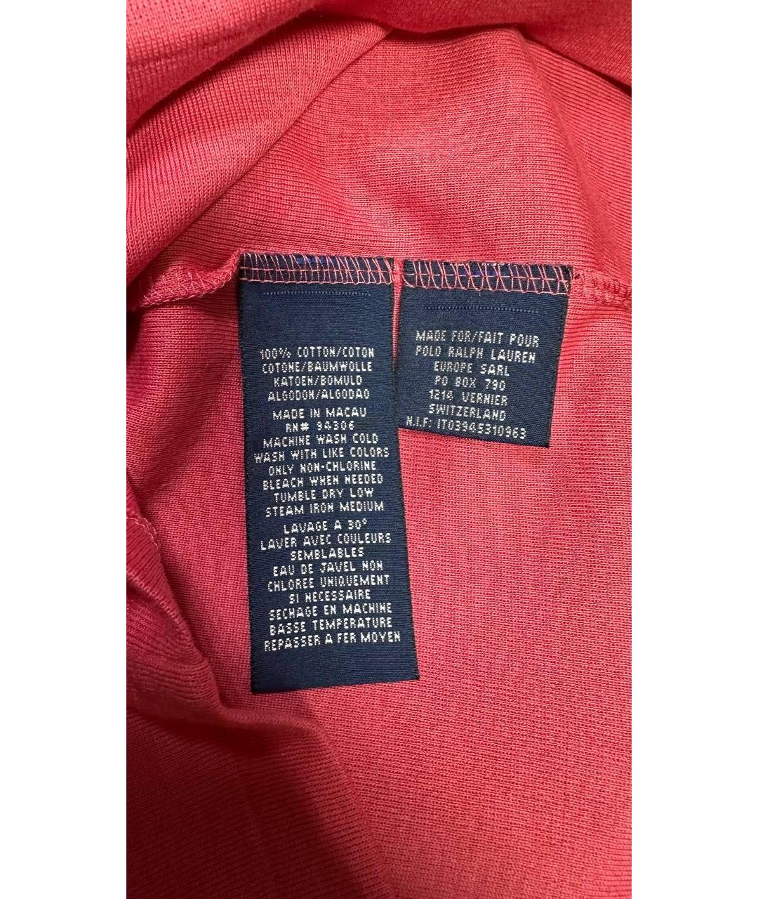 RALPH LAUREN Розовая хлопковая футболка, фото 7